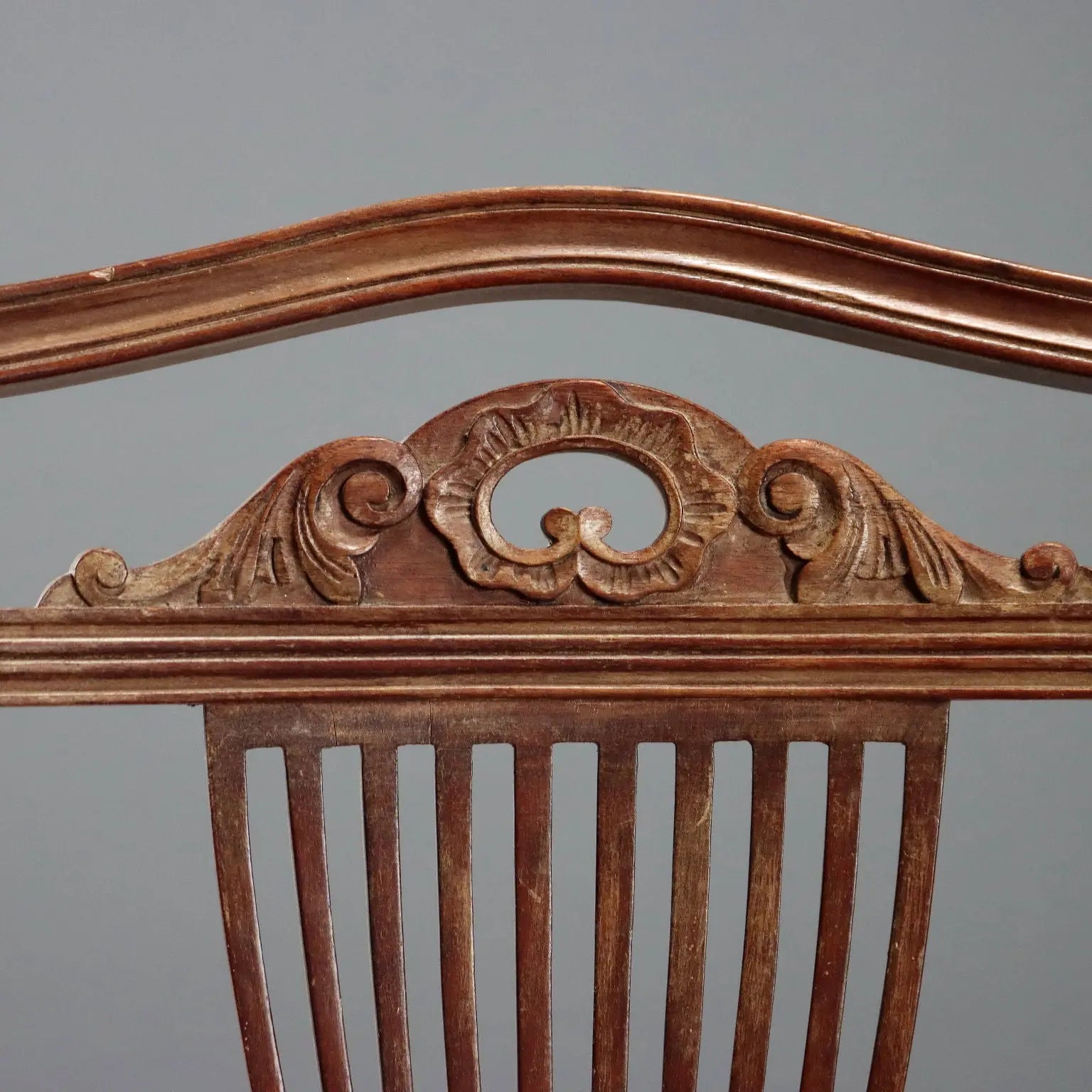 Antique Chairs Mahogany Leaves Carvings Padding XX Century