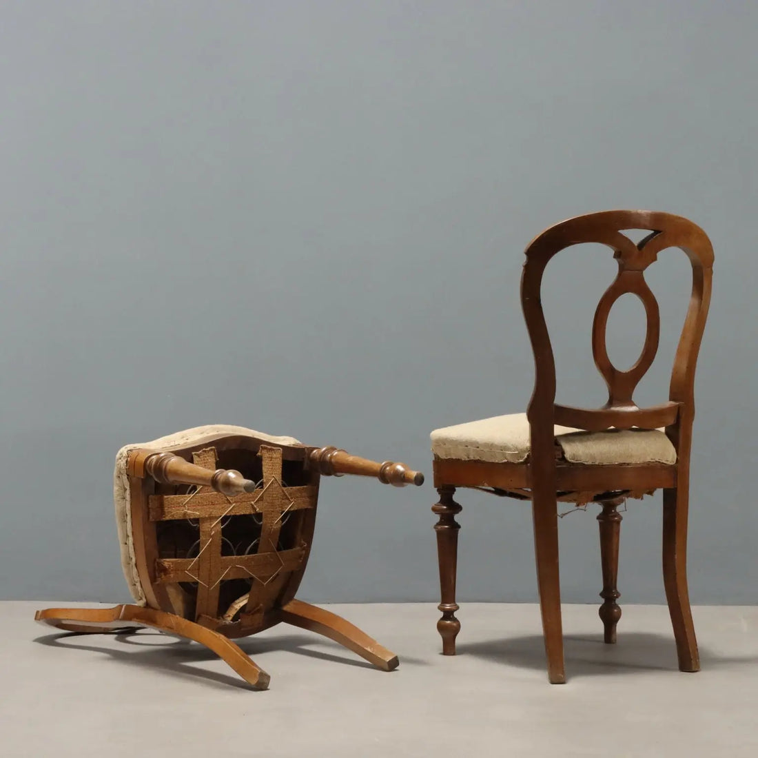 Group of Walnut Chairs - Italy Mid 19th Century