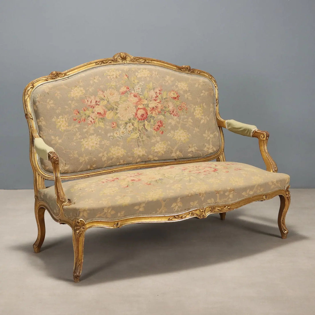 Barocchetto Sofa in Gilded Wood - Italy 1800s