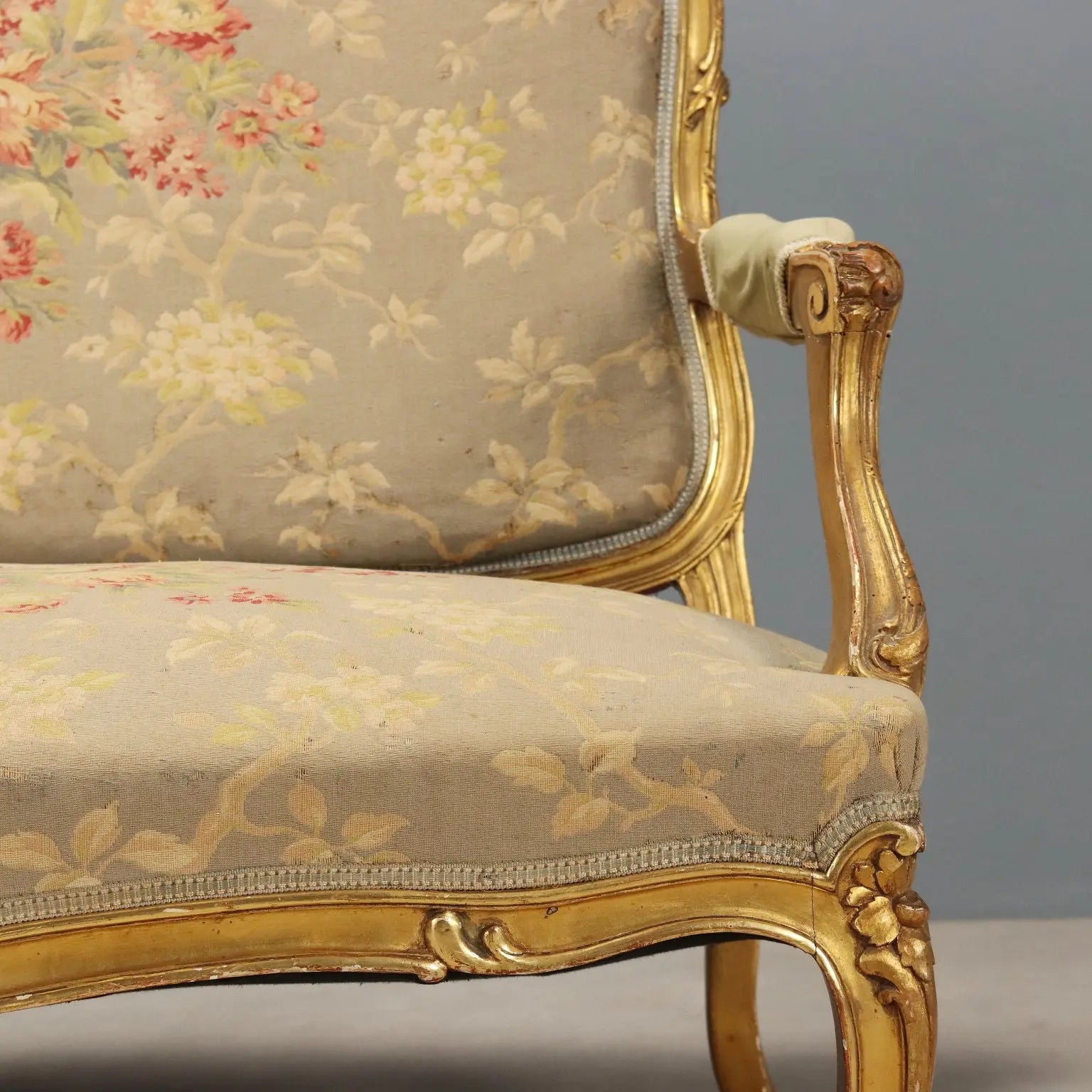 Barocchetto Sofa in Gilded Wood - Italy 1800s