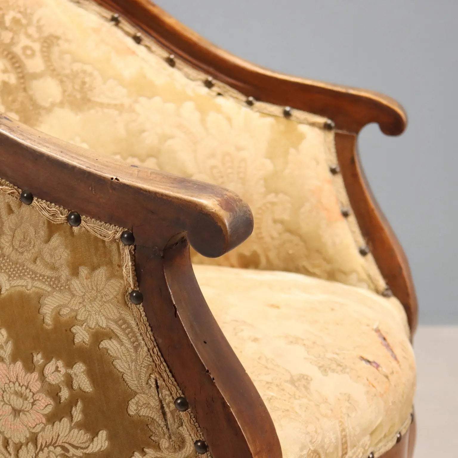 Antique Armchair Walnut Fabric Italy XIX Century - Italy, Mid XIX Century | Antiques | Seating