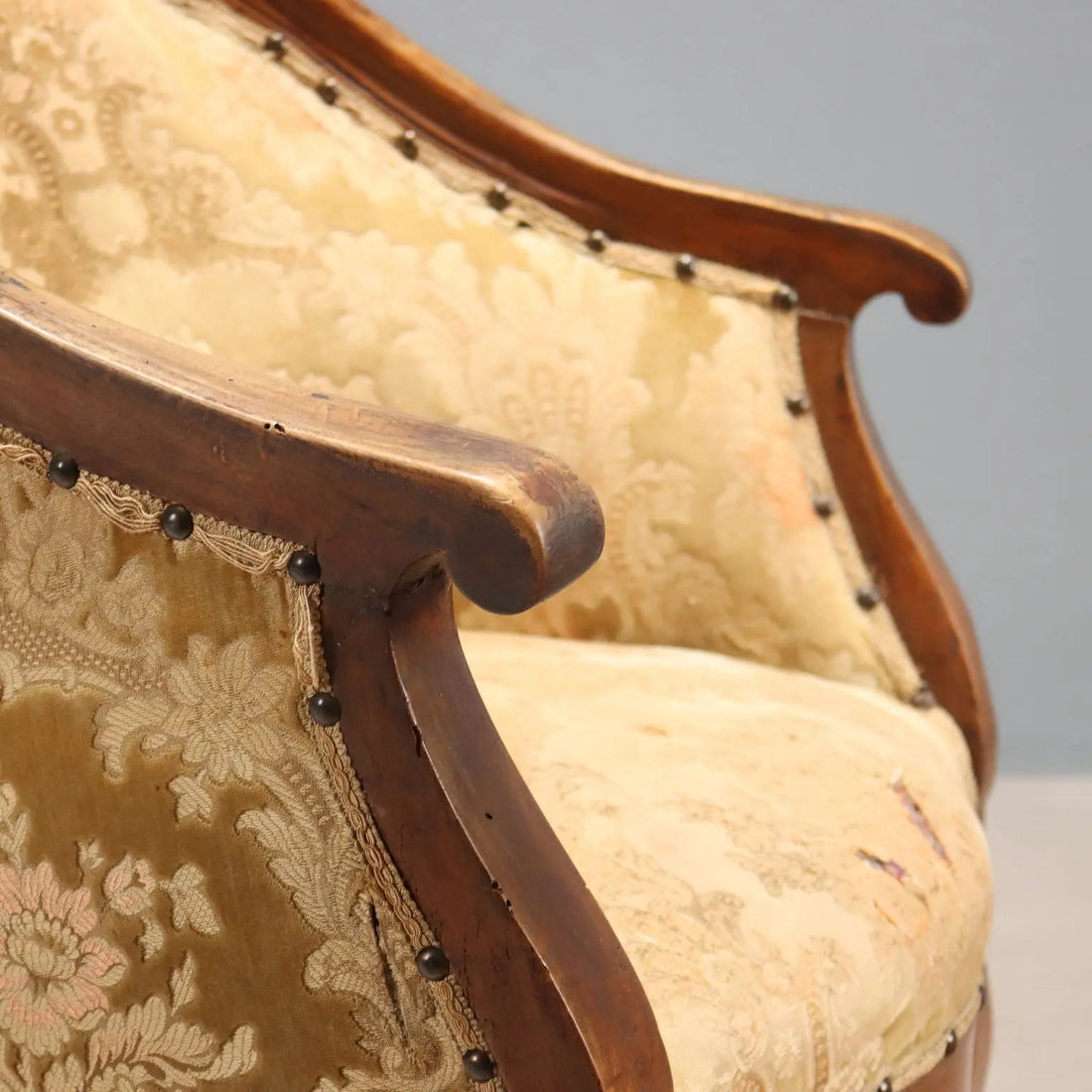 Antique Armchair Walnut Fabric Italy XIX Century - Italy, Mid XIX Century | Antiques | Seating