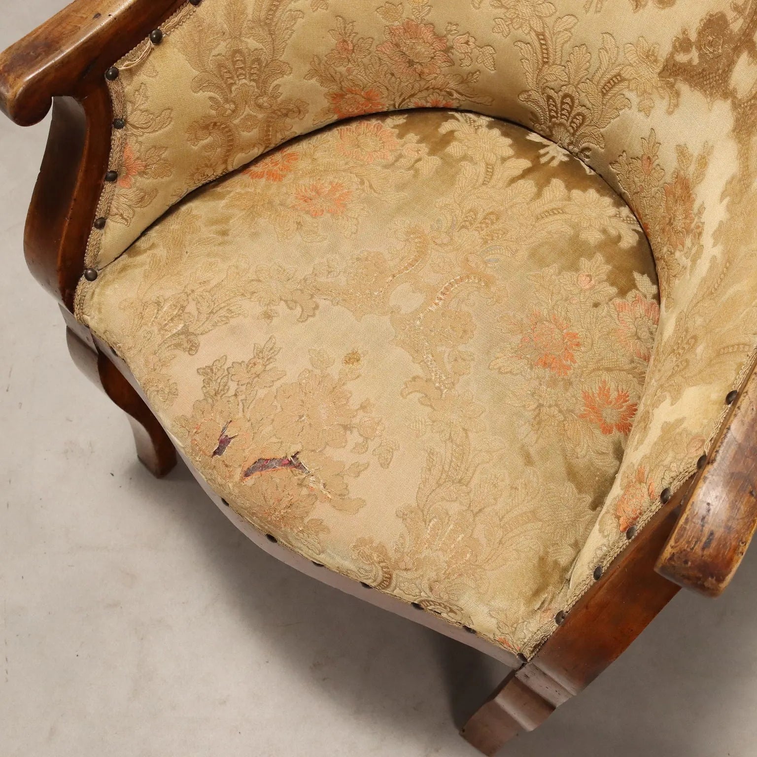 Antique Armchair Walnut Fabric Italy XIX Century - Italy, Mid XIX Century | Antiques | Seating