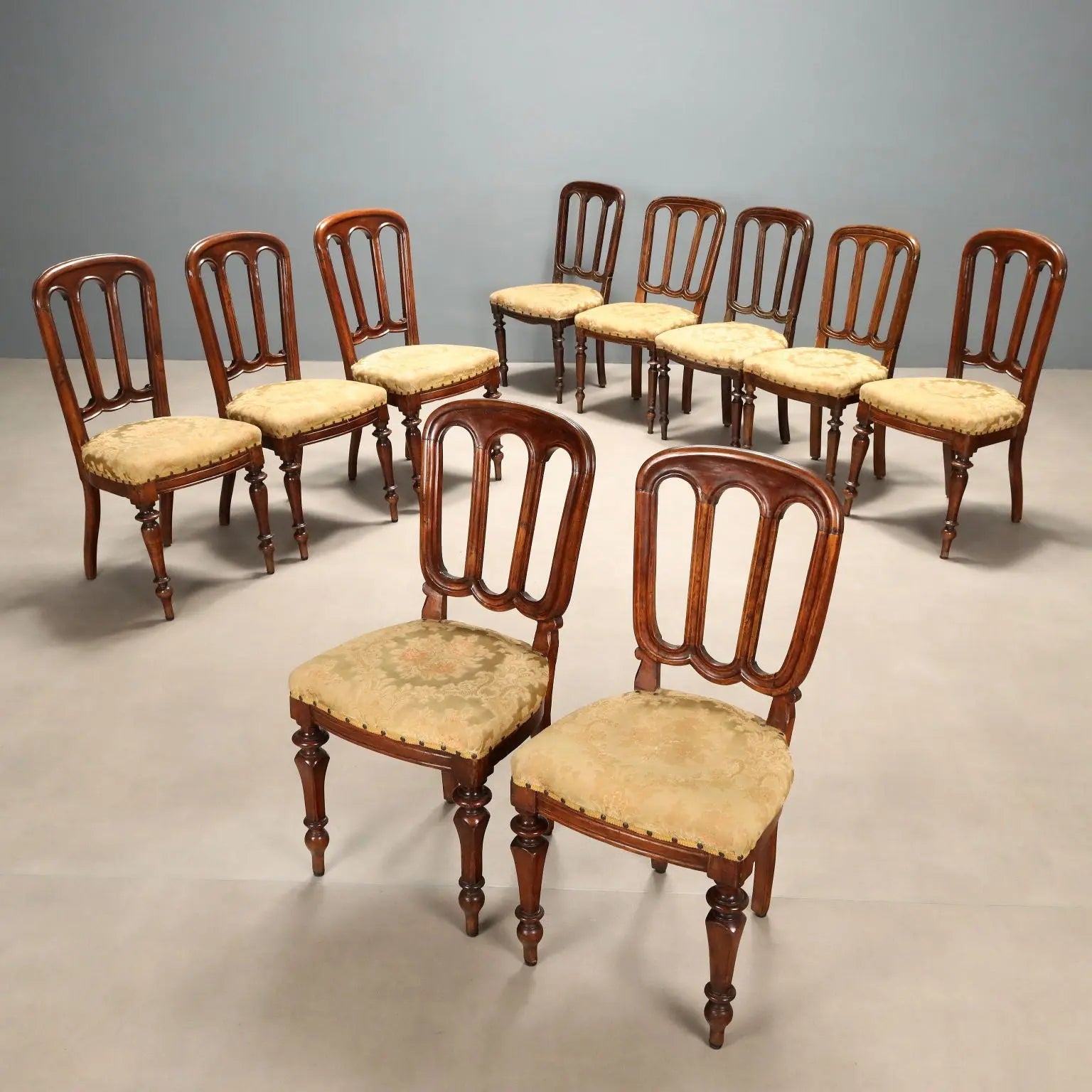 Antique Chairs Walnut Padded Seat Italy Late XIX Century - Italy, Late XIX Century | Antiques | Seating