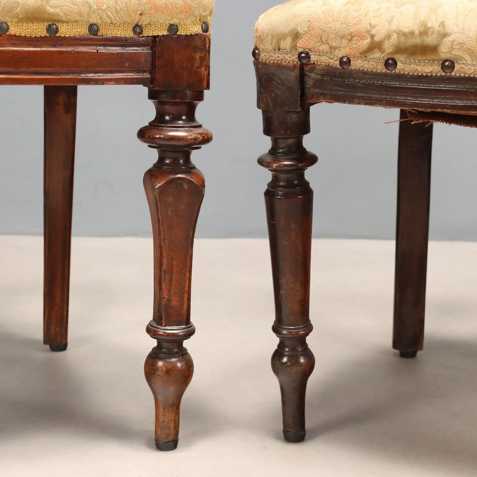 Antique Chairs Walnut Padded Seat Italy Late XIX Century - Italy, Late XIX Century | Antiques | Seating