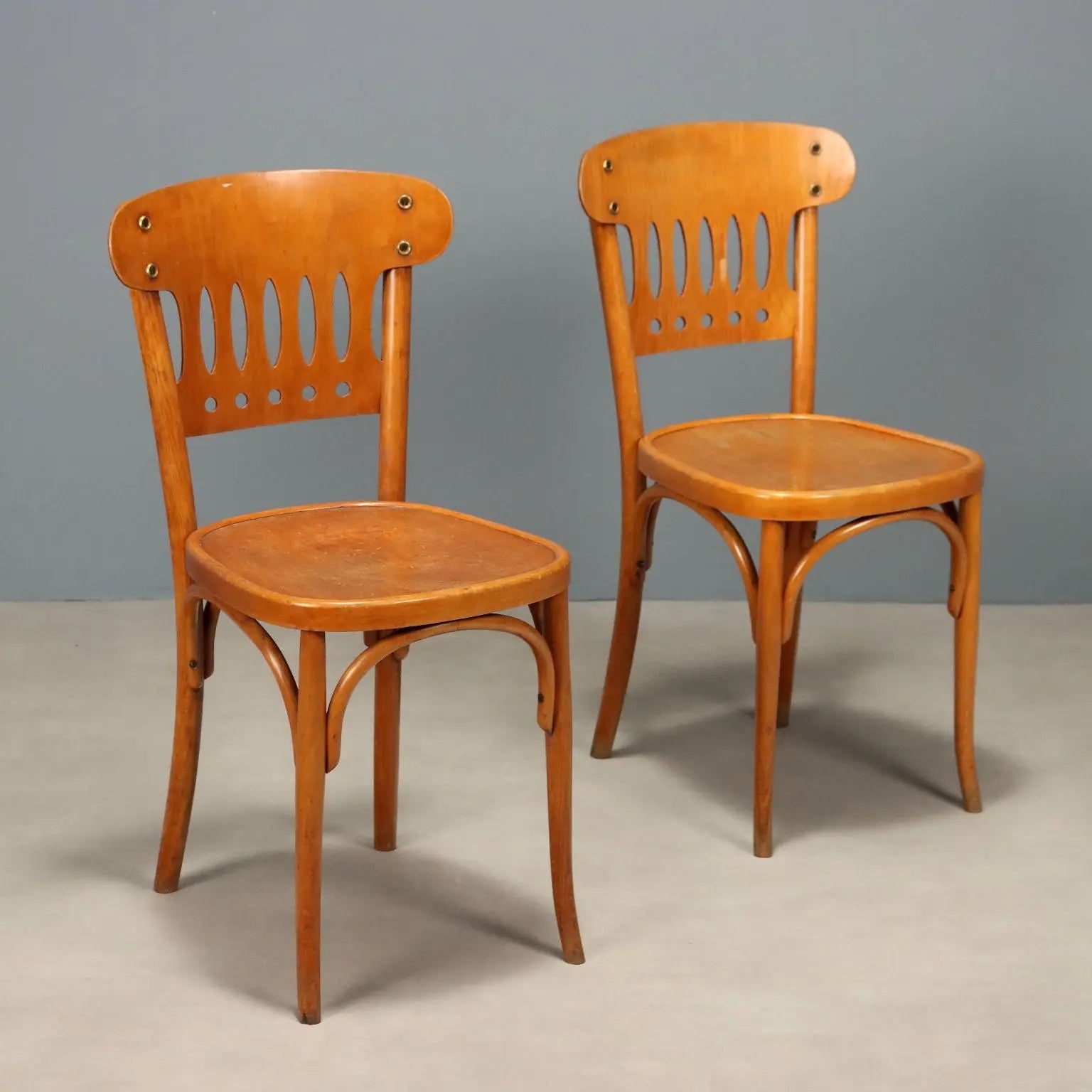 Pair of Bent Beech Chairs - Early 20th Century