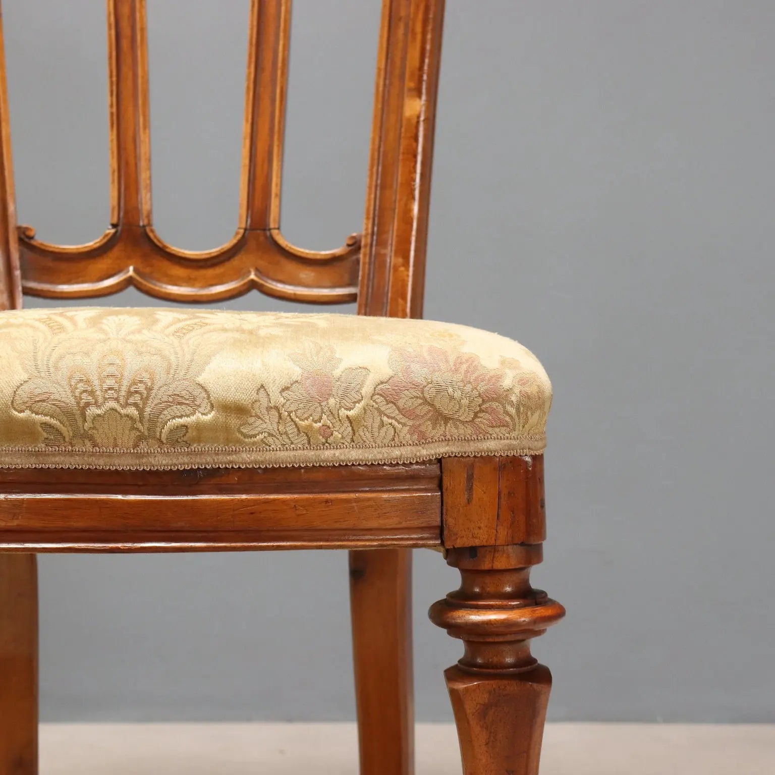 Antique Chairs Walnut Fabric Padding Italy Late XIX Century - Italy, Late XIX Century | Antiques | Seating