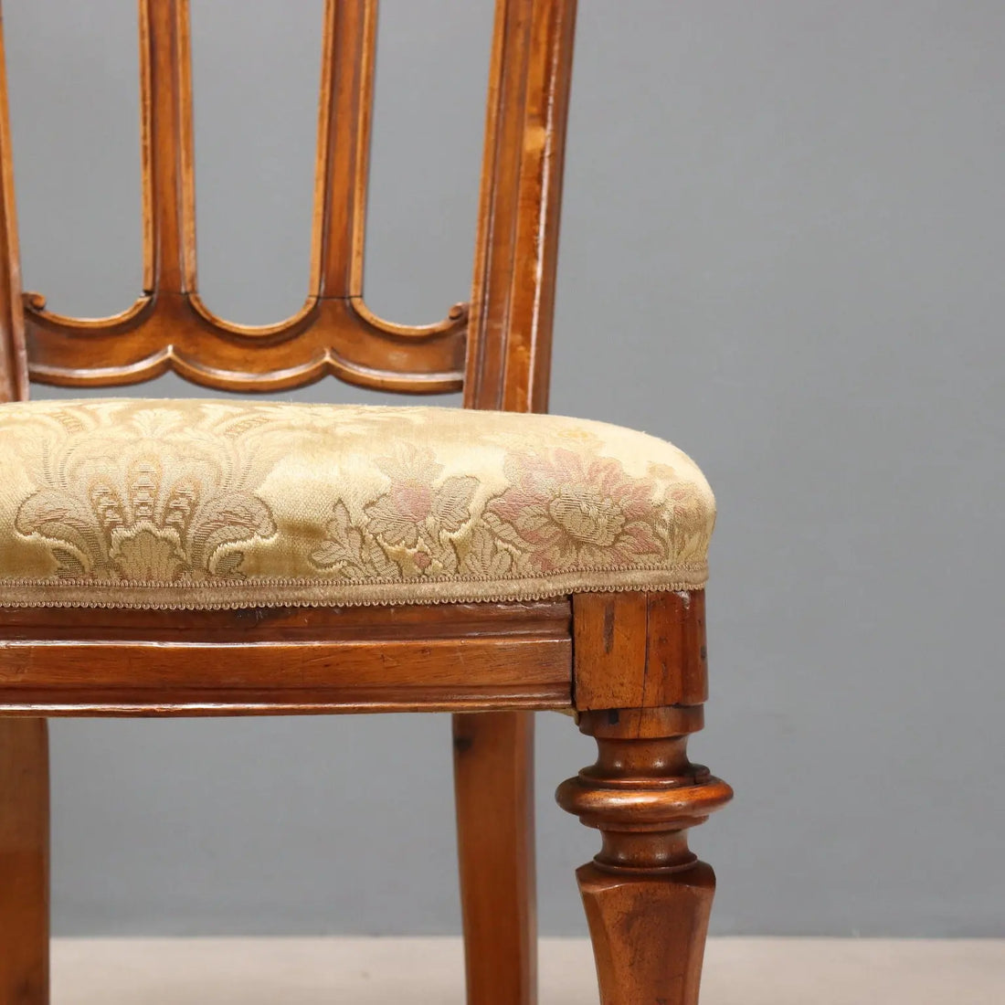 Antique Chairs Walnut Fabric Padding Italy Late XIX Century - Italy, Late XIX Century | Antiques | Seating