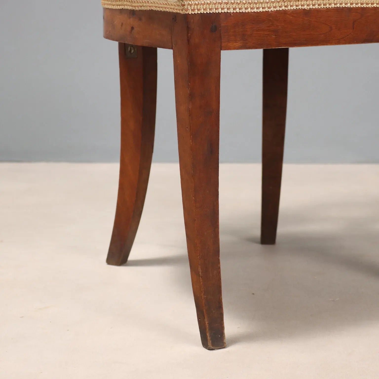 Antique Chairs Mahogany Fabric Wavy Feet Italy XIX Century - Italy, Mid XIX Century | Antiques | Seating