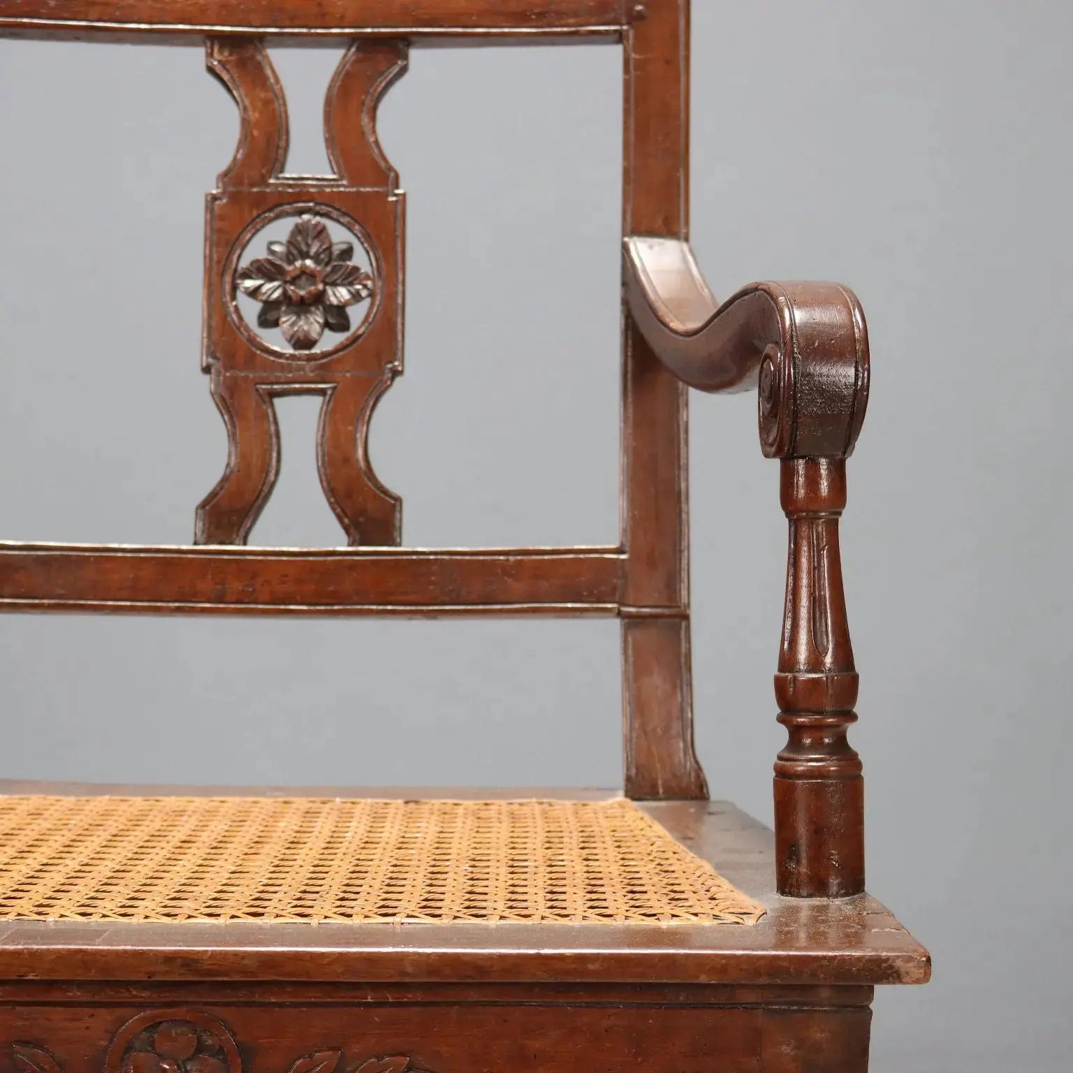 Antique Armchair Neoclassical Walnut Fabric Italy XVIII Century - Italy, XIX Century | Antiques | Seating