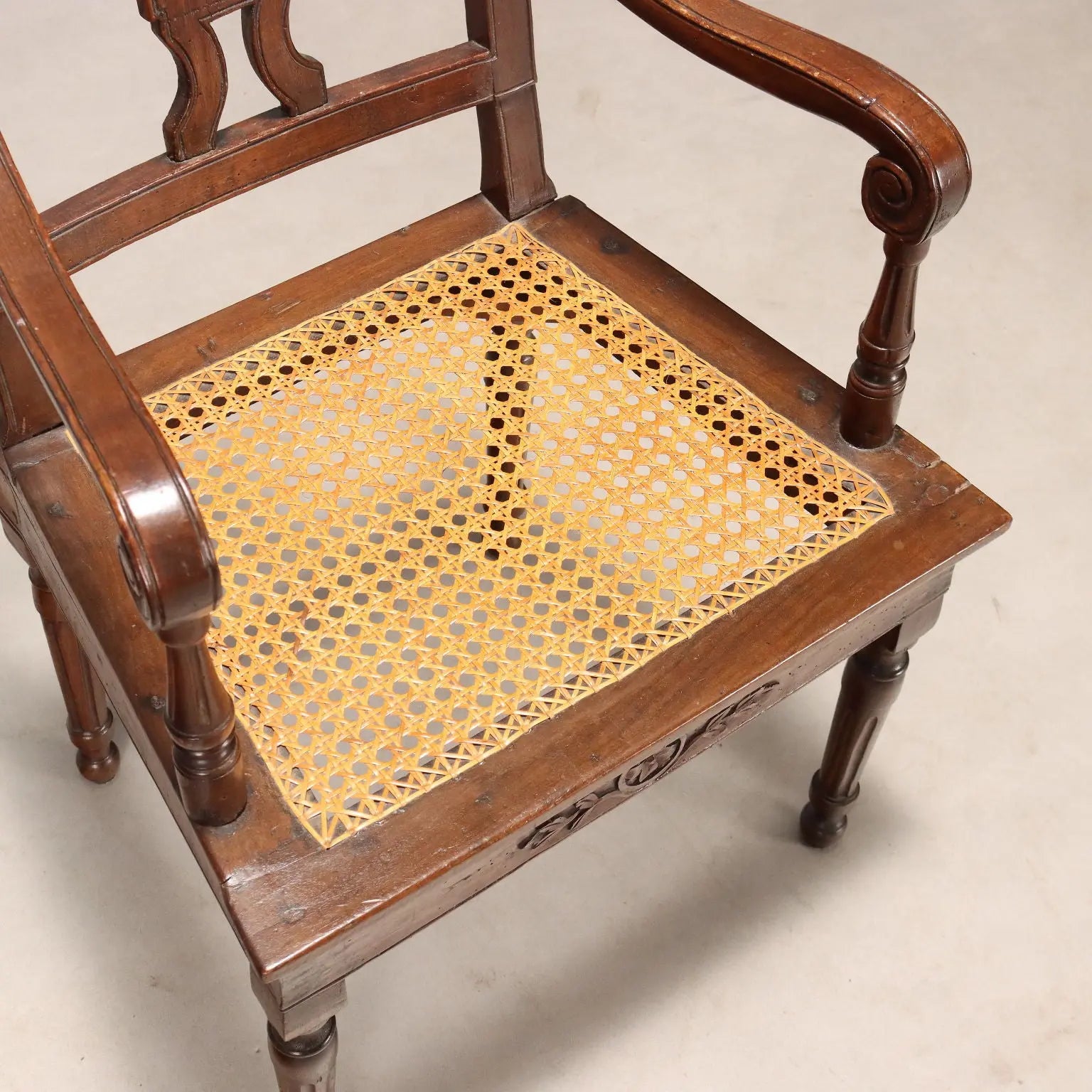 Antique Armchair Neoclassical Walnut Fabric Italy XVIII Century - Italy, XIX Century | Antiques | Seating