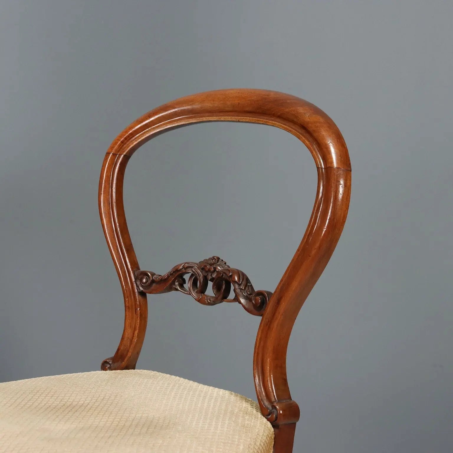 Antique Chairs Walnut Fabric Padding Italy Mid XIX Century - Italy, Mid XIX Century | Antiques | Seating