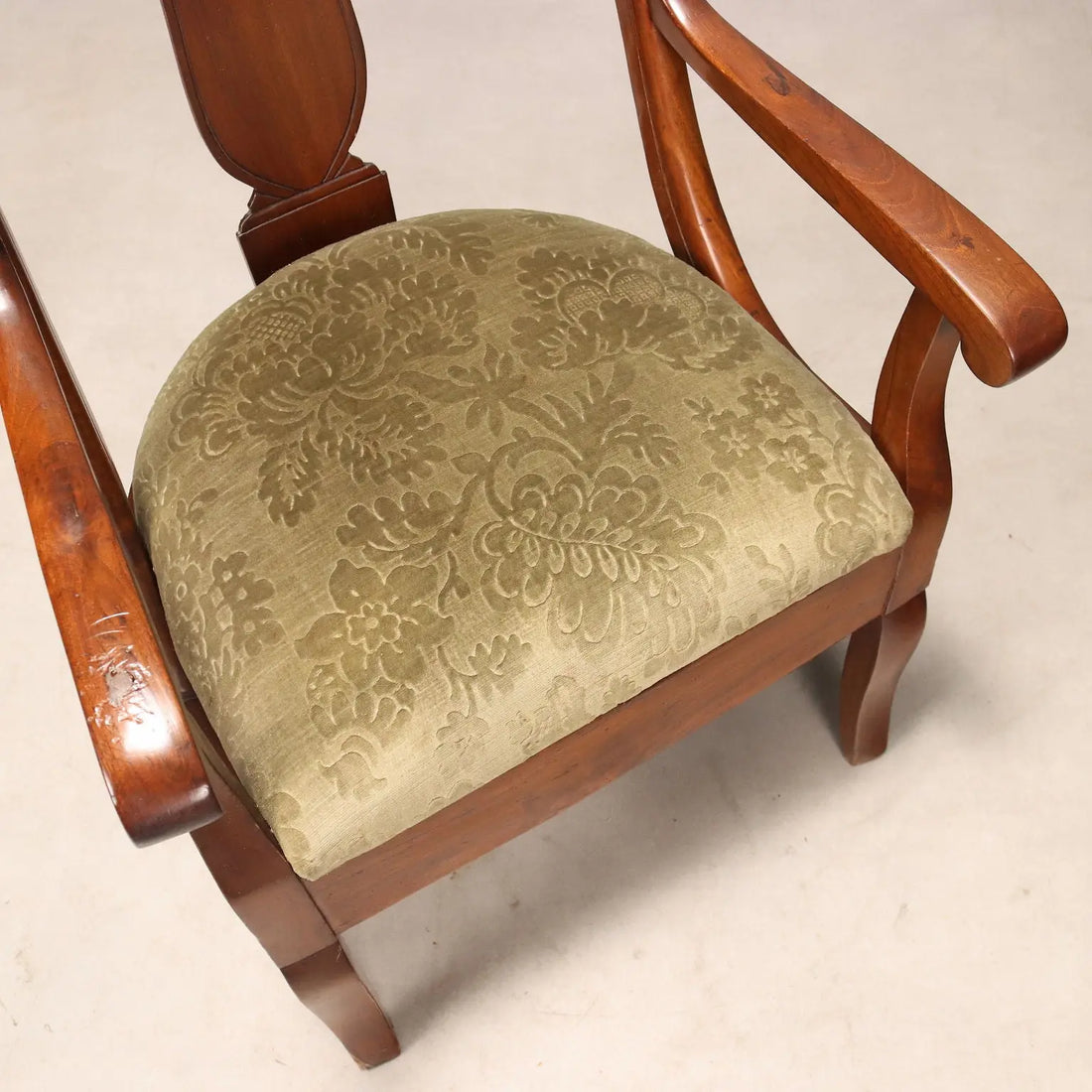 Antique Chair Charles X Walnut Fabric Italy Mid XIX Century - Italy, Mid XIX Century | Antiques | Seating