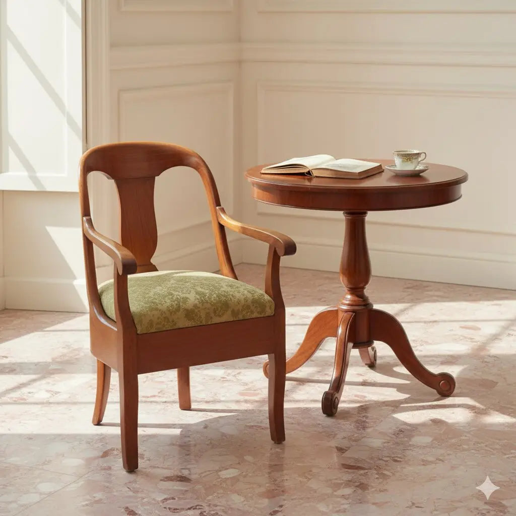 Antique Chair Charles X Walnut Fabric Italy Mid XIX Century - Italy, Mid XIX Century | Antiques | Seating