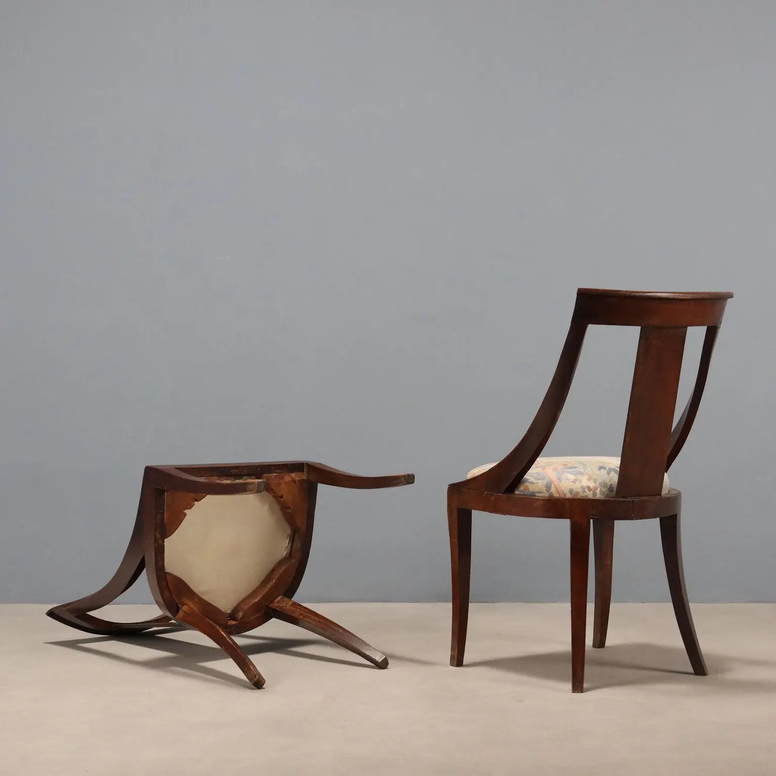 Antique Chairs Charles X Walnut Gilded Metal Italy XIX Century - Lombardy, Early XIX Century | Antiques | Seating