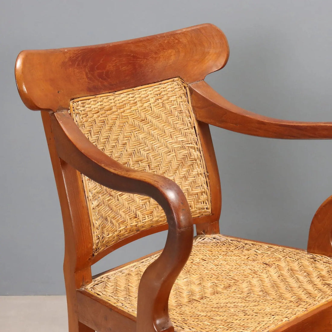 Antique Armchairs Teak Straw United Kingdom XIX Century - England, Late XIX Century | Antiques | Seating