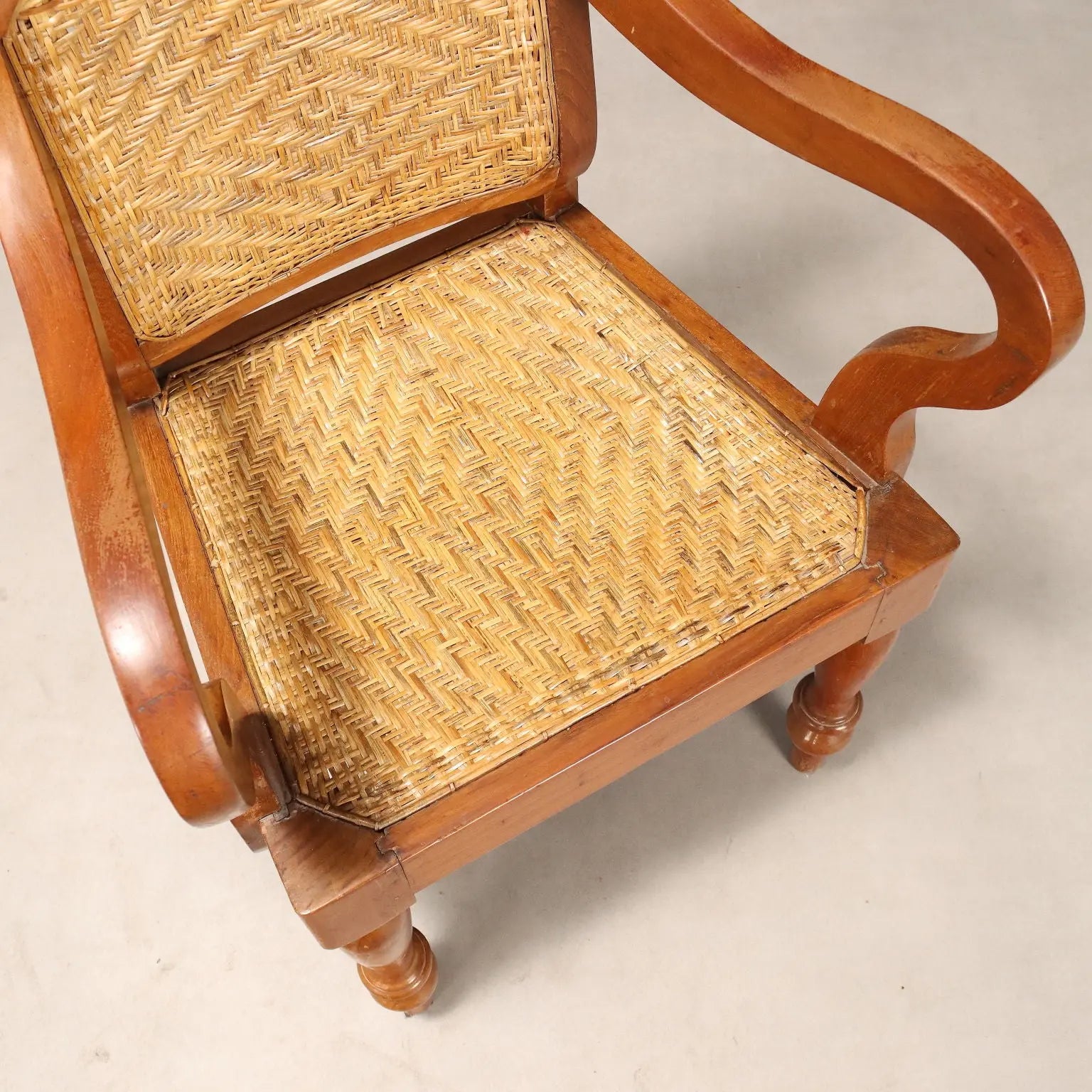 Antique Armchairs Teak Straw United Kingdom XIX Century - England, Late XIX Century | Antiques | Seating