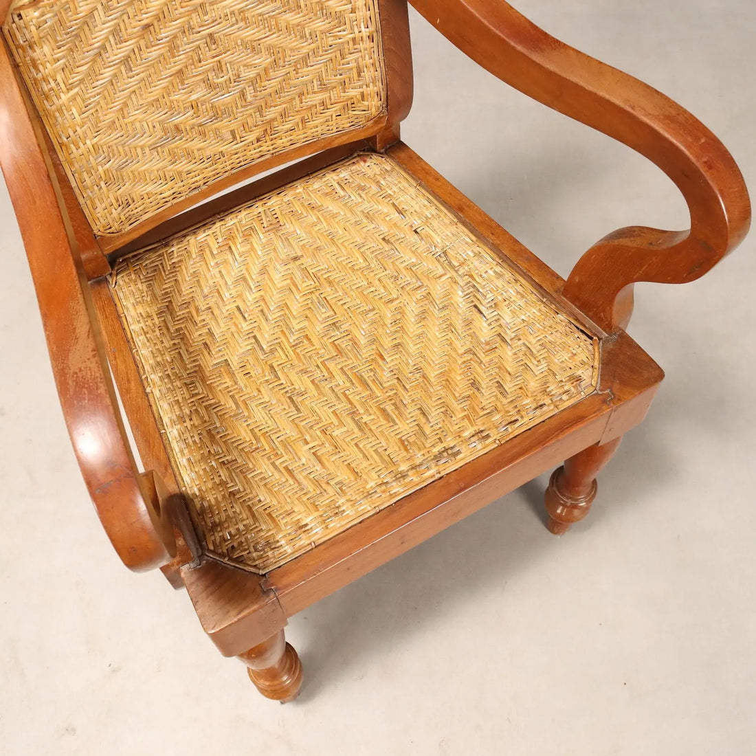 Antique Armchairs Teak Straw United Kingdom XIX Century - England, Late XIX Century | Antiques | Seating