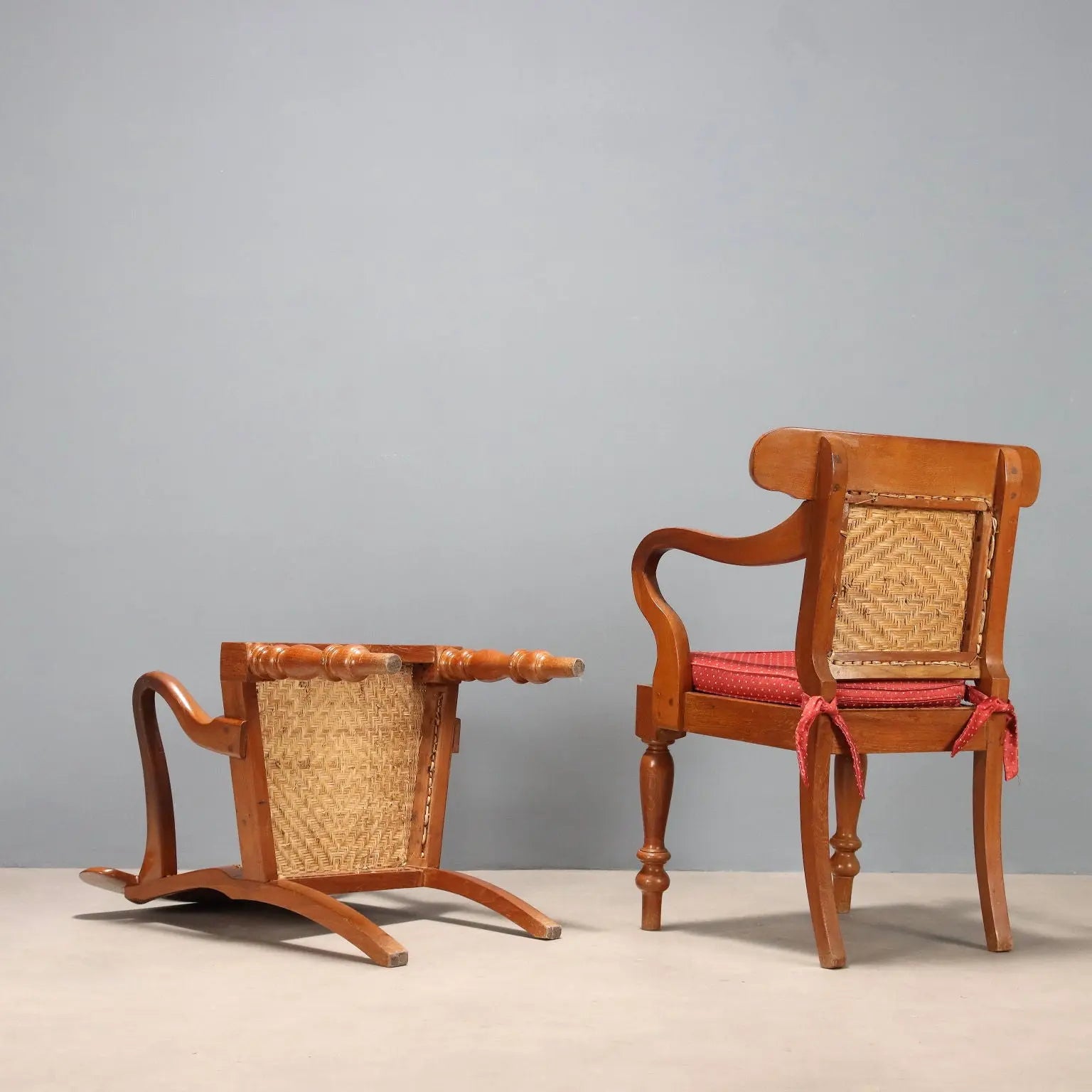 Antique Armchairs Teak Straw United Kingdom XIX Century - England, Late XIX Century | Antiques | Seating
