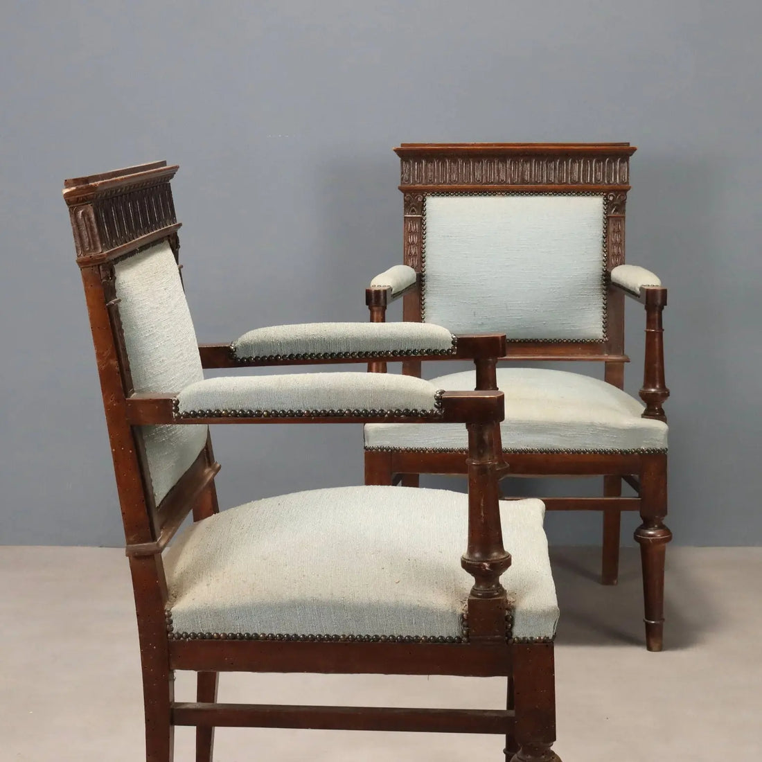 Antique Armchairs Neo-Baroque Walnut Fabric XIX Century - Italy, Late XIX Century | Antiques | Seating