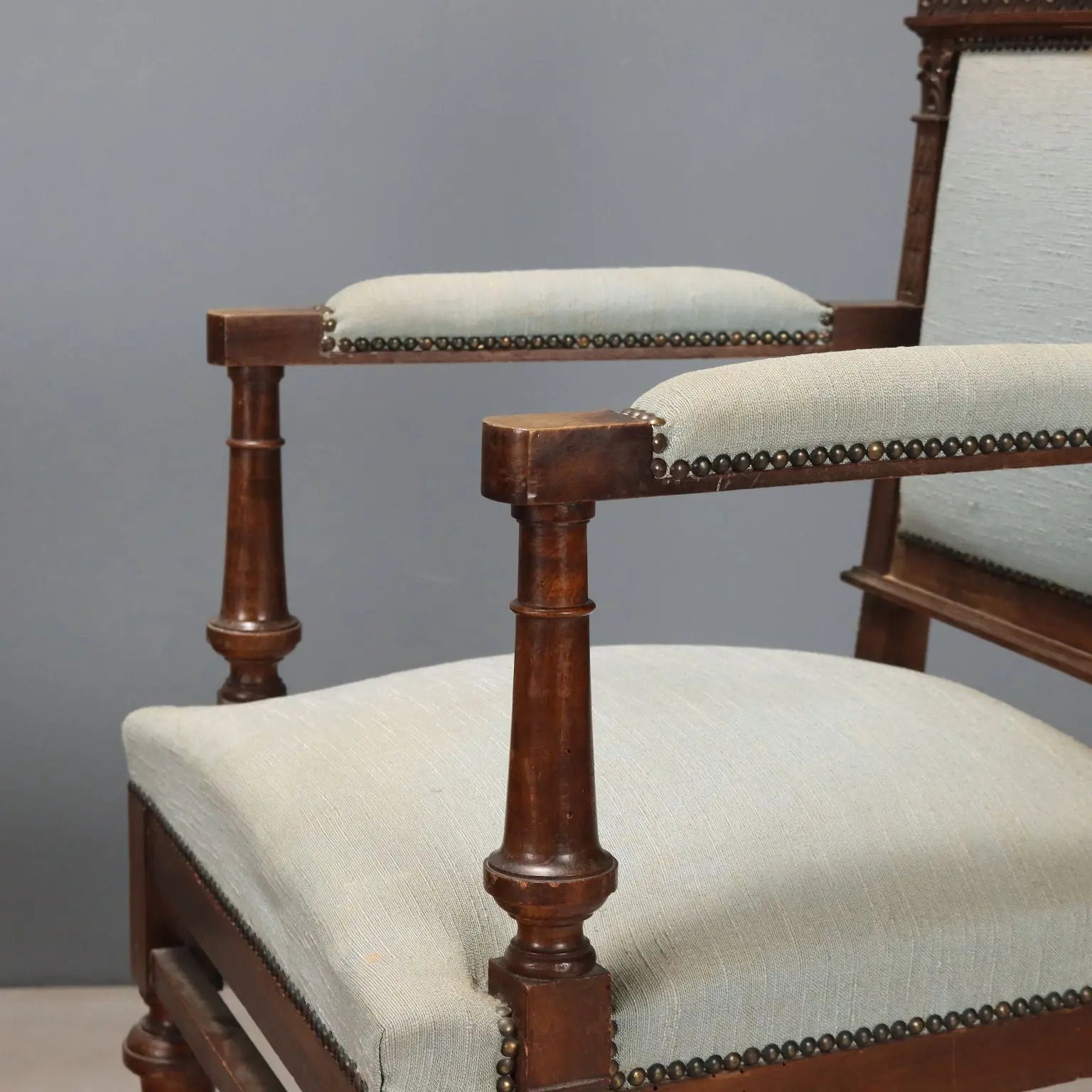 Antique Armchairs Neo-Baroque Walnut Fabric XIX Century - Italy, Late XIX Century | Antiques | Seating