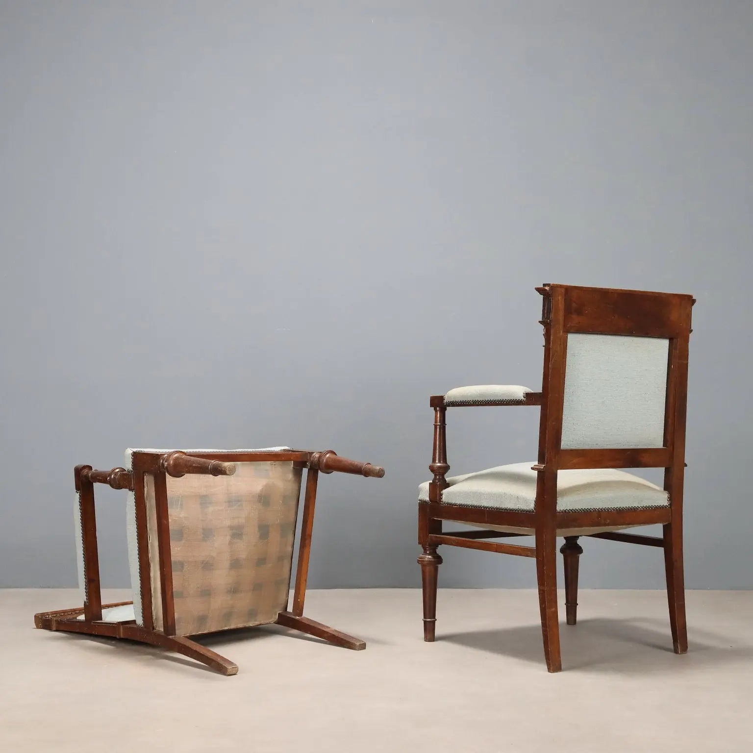 Antique Armchairs Neo-Baroque Walnut Fabric XIX Century - Italy, Late XIX Century | Antiques | Seating