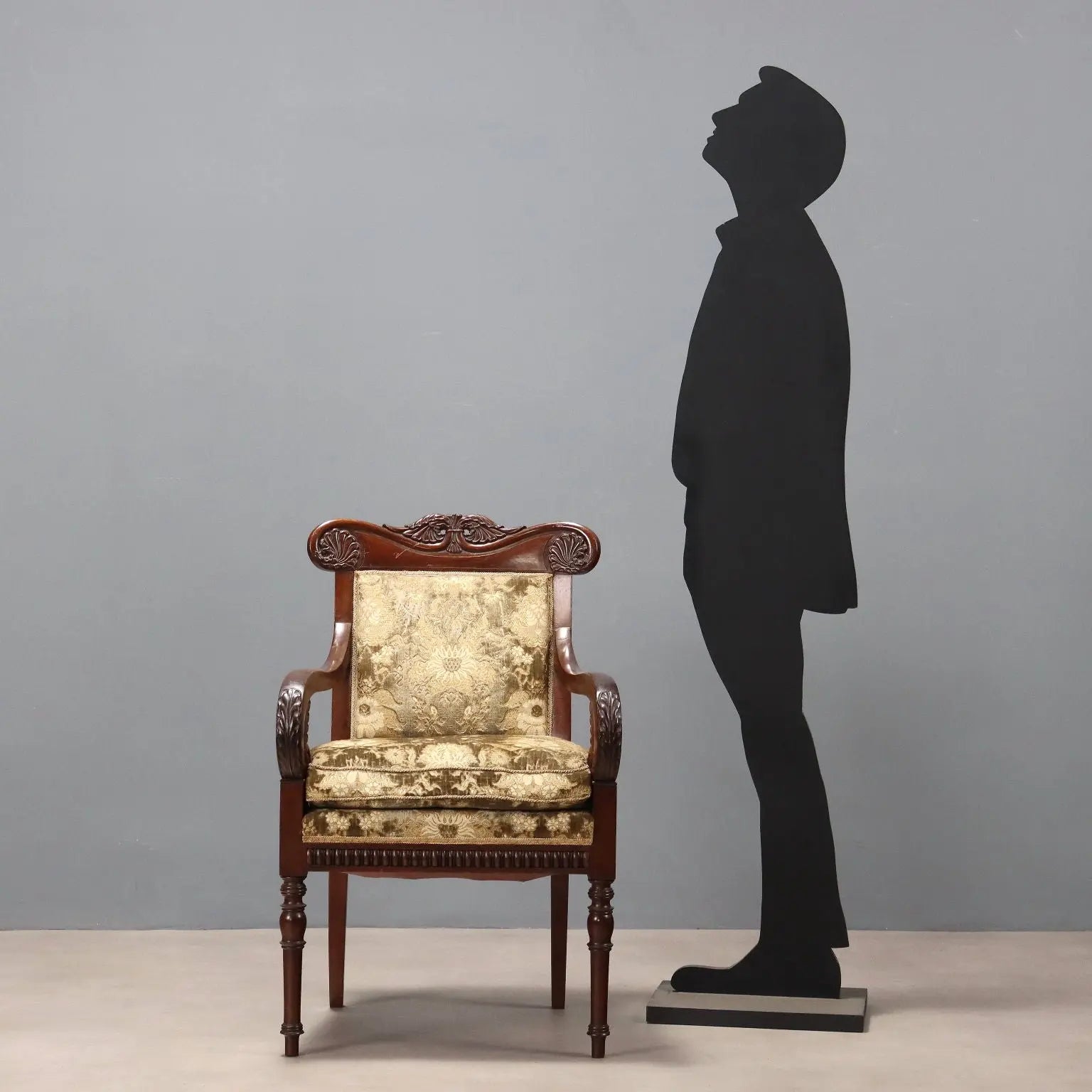 Luigi Filippo Armchair in Mahogany - Italy, 19th Century