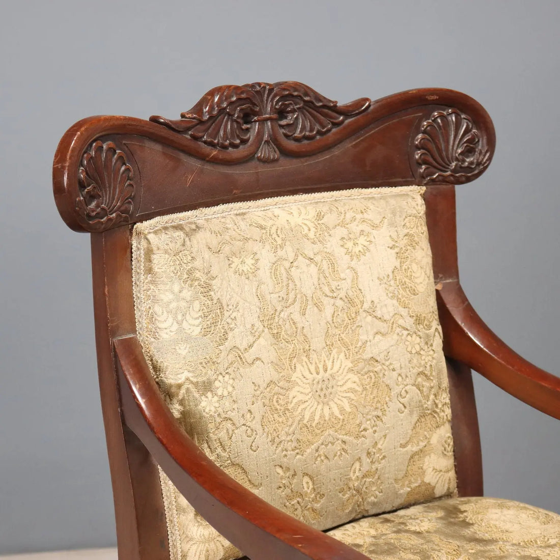 Luigi Filippo Armchair in Mahogany - Italy, 19th Century