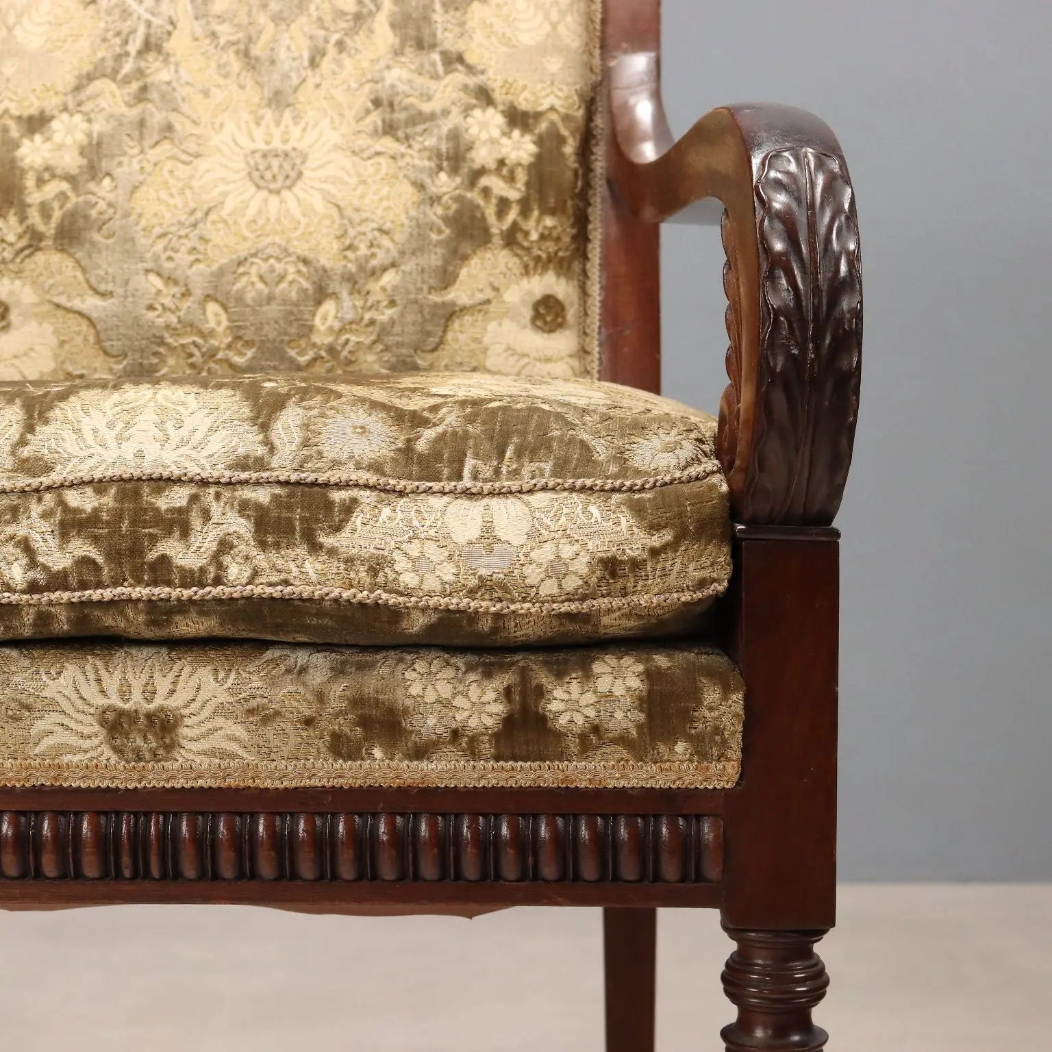 Luigi Filippo Armchair in Mahogany - Italy, 19th Century
