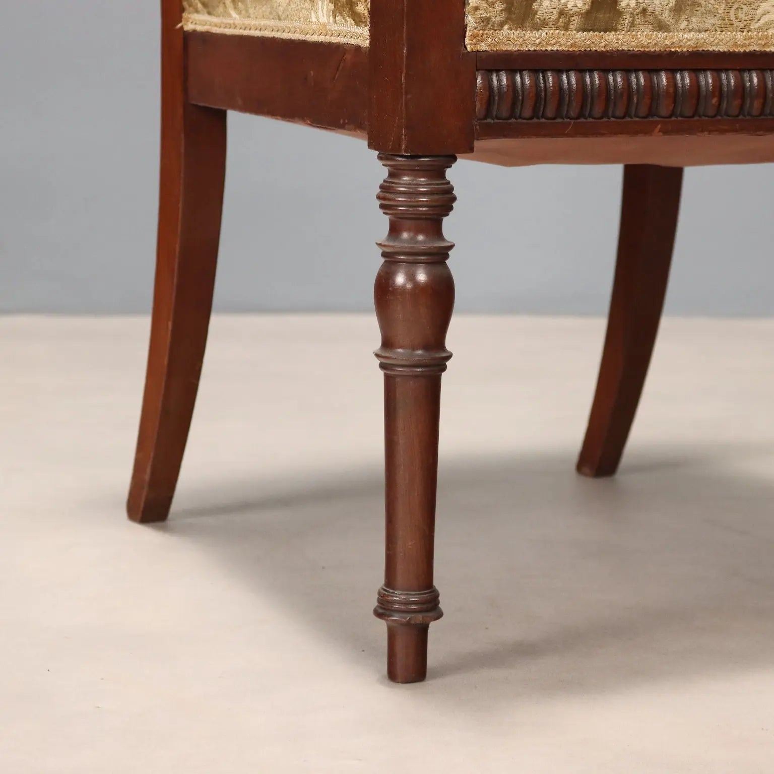 Luigi Filippo Armchair in Mahogany - Italy, 19th Century
