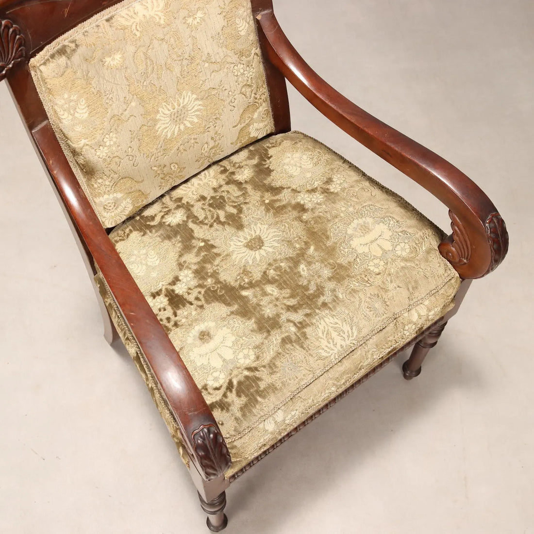 Luigi Filippo Armchair in Mahogany - Italy, 19th Century