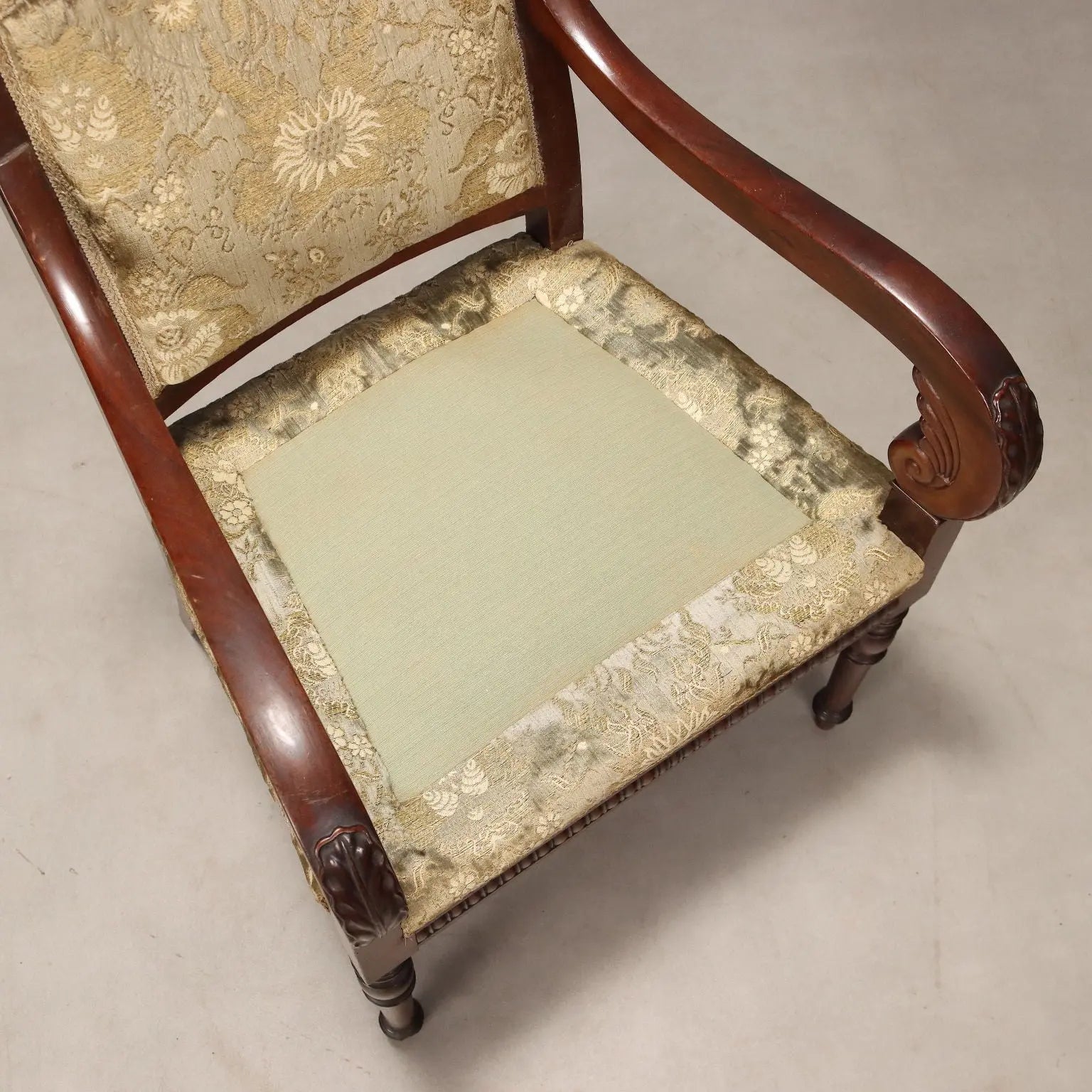 Luigi Filippo Armchair in Mahogany - Italy, 19th Century