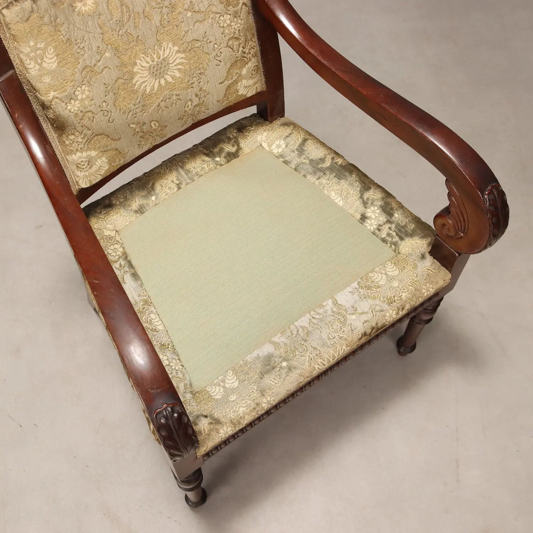 Luigi Filippo Armchair in Mahogany - Italy, 19th Century