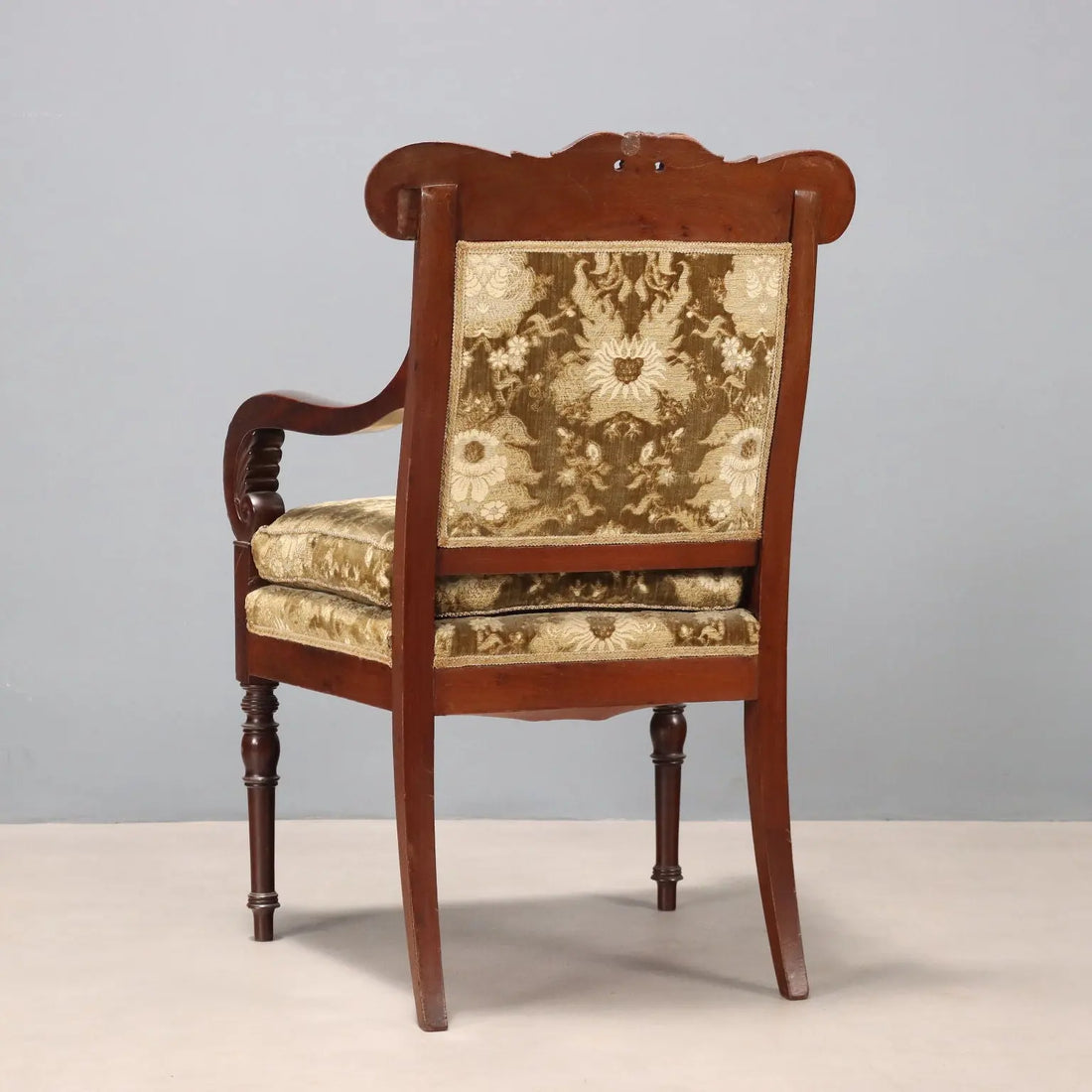 Luigi Filippo Armchair in Mahogany - Italy, 19th Century