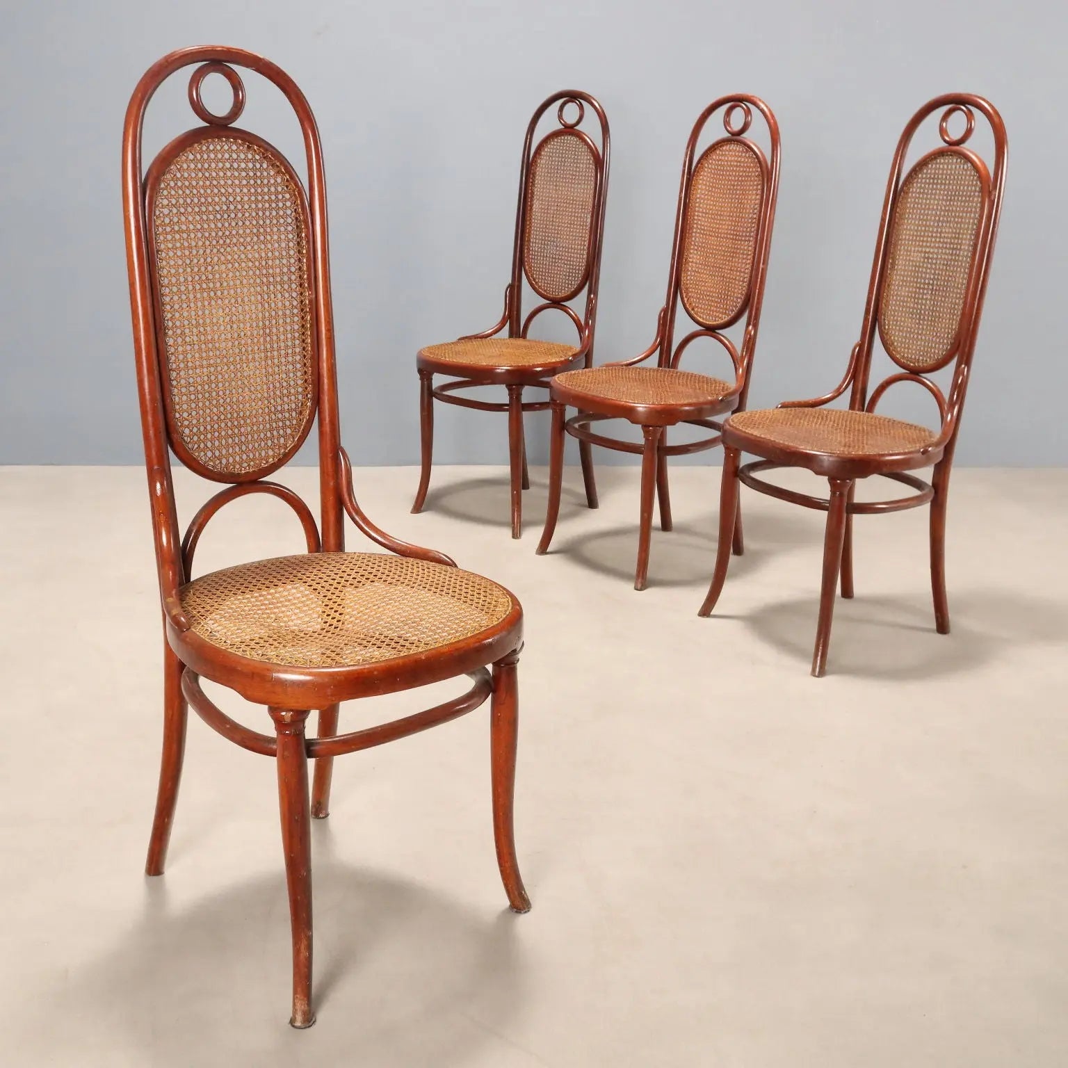 Thonet Chairs in Beech and Vienna Straw - Early 1900s