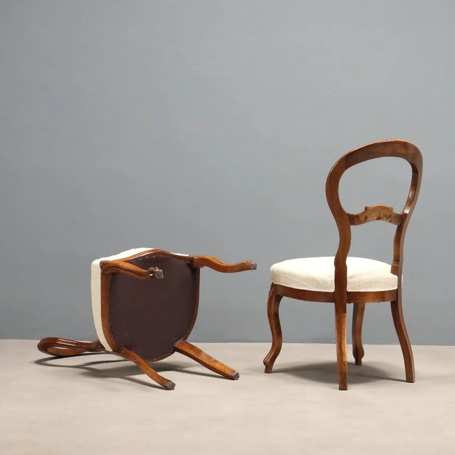 Group of Six Walnut Chairs in Louis Philippe Style
