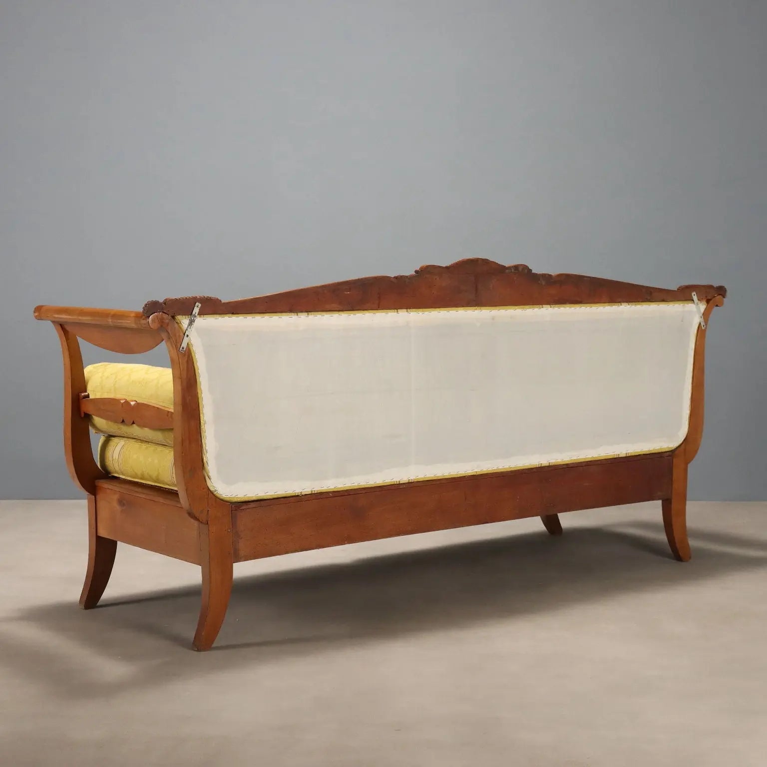 Antique Sofa Louis Philippe Cherry Fabric Italy XIX Century - Italy, Mid XIX Century | Antiques | Seating