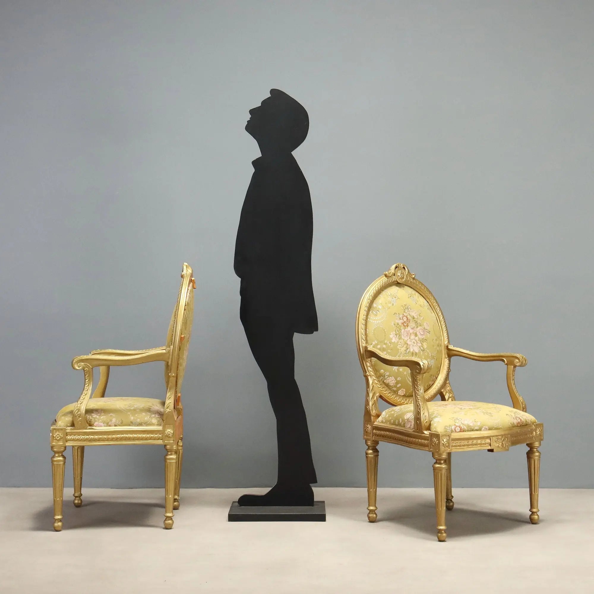 Antique Armchairs Neoclassical Gilded Wood Italy XIX Century