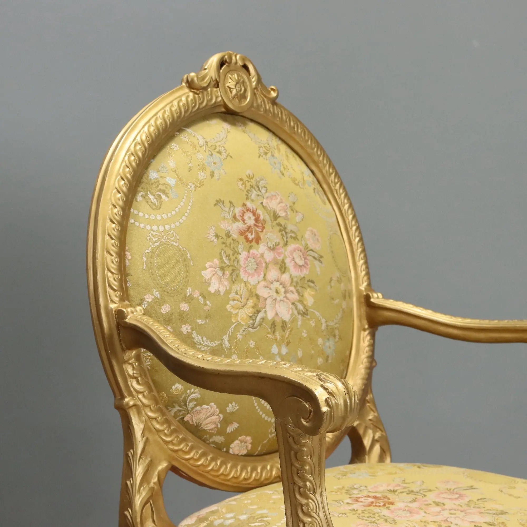 Antique Armchairs Neoclassical Gilded Wood Italy XIX Century