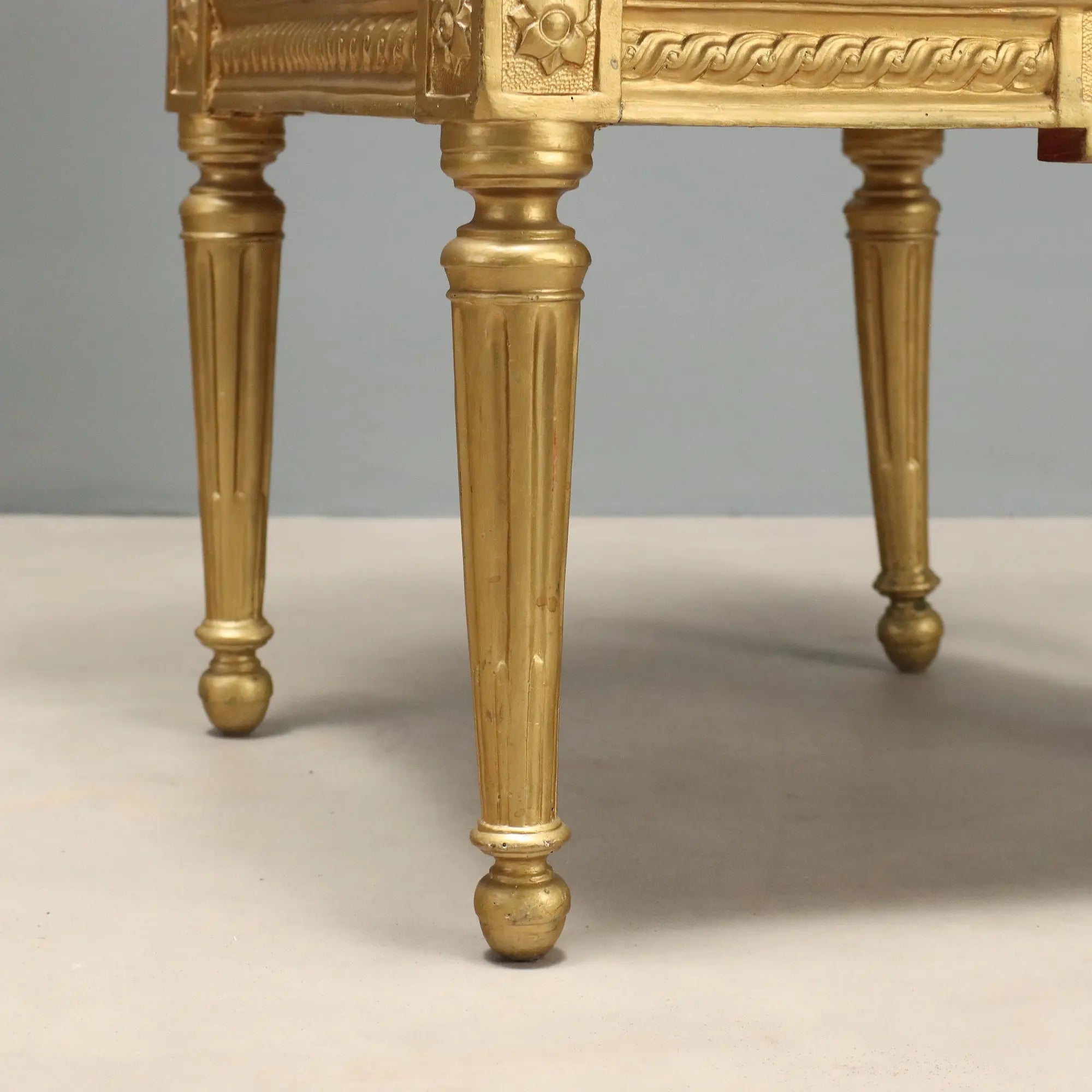 Antique Armchairs Neoclassical Gilded Wood Italy XIX Century