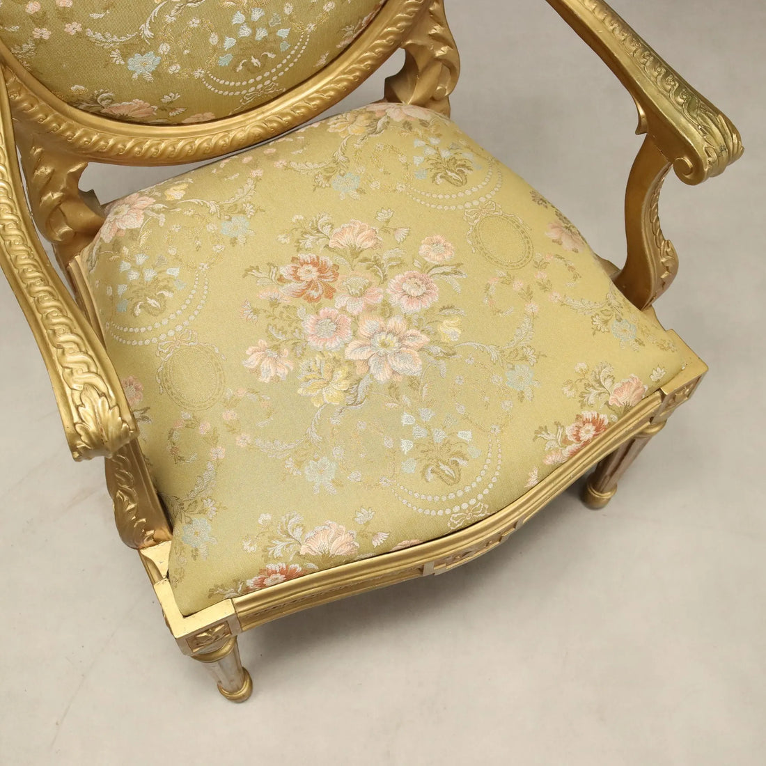 Antique Armchairs Neoclassical Gilded Wood Italy XIX Century