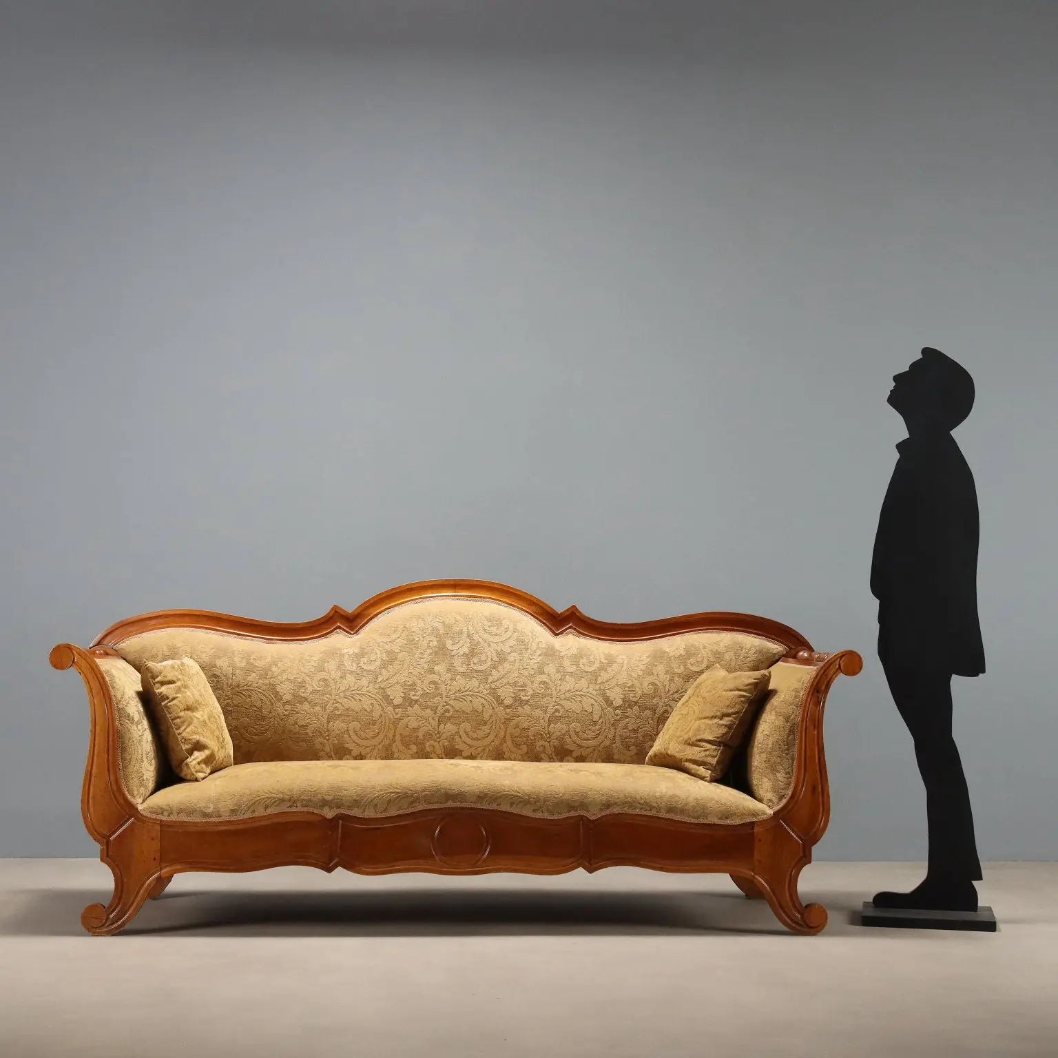 Antique Sofa Louis Philippe Walnut Fabric Italy XIX Century - Italy, XIX Century | Antiques | Seating