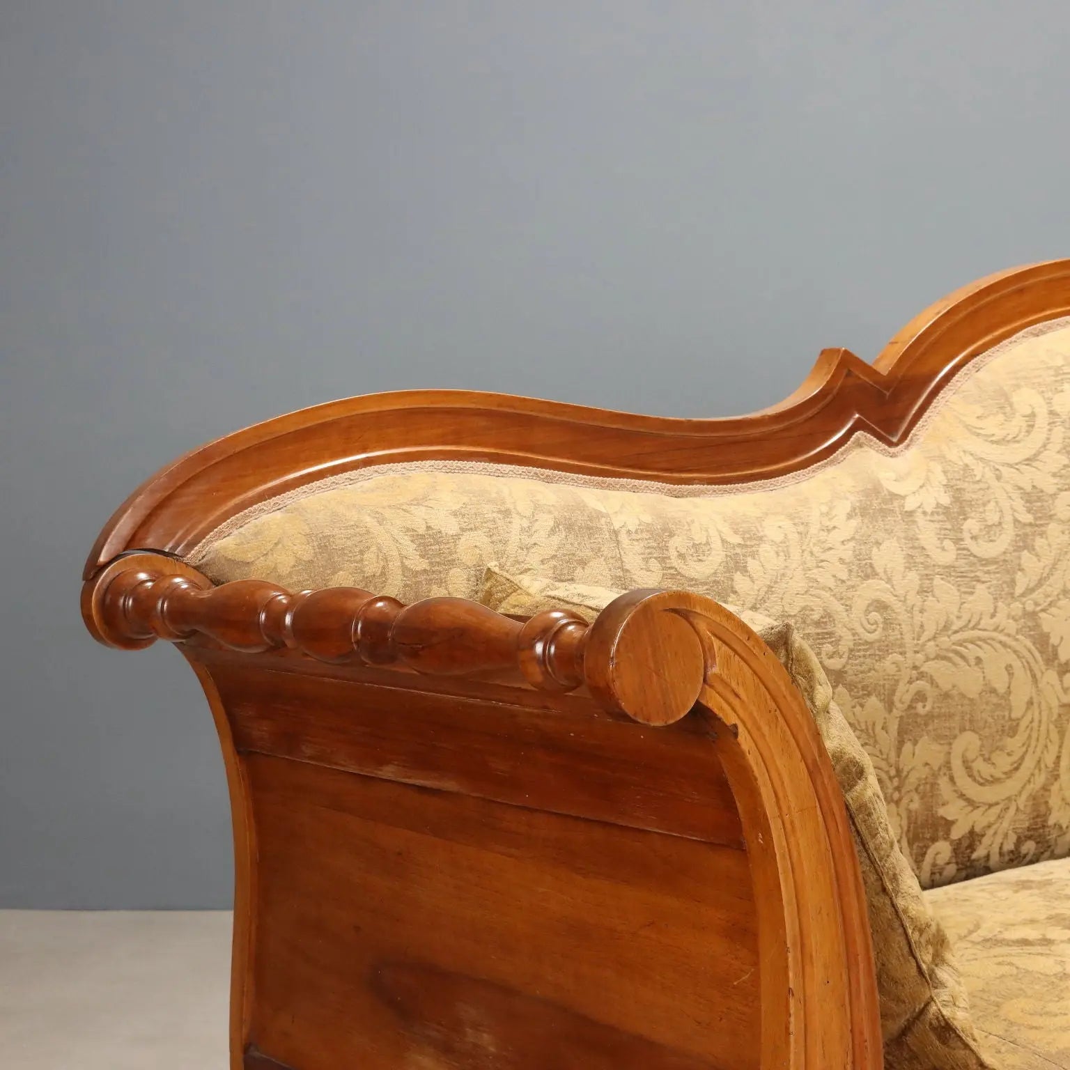 Antique Sofa Louis Philippe Walnut Fabric Italy XIX Century - Italy, XIX Century | Antiques | Seating