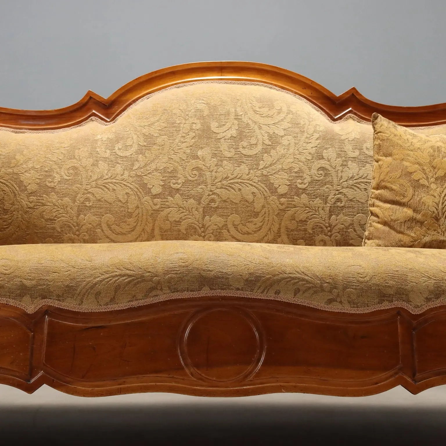 Antique Sofa Louis Philippe Walnut Fabric Italy XIX Century - Italy, XIX Century | Antiques | Seating