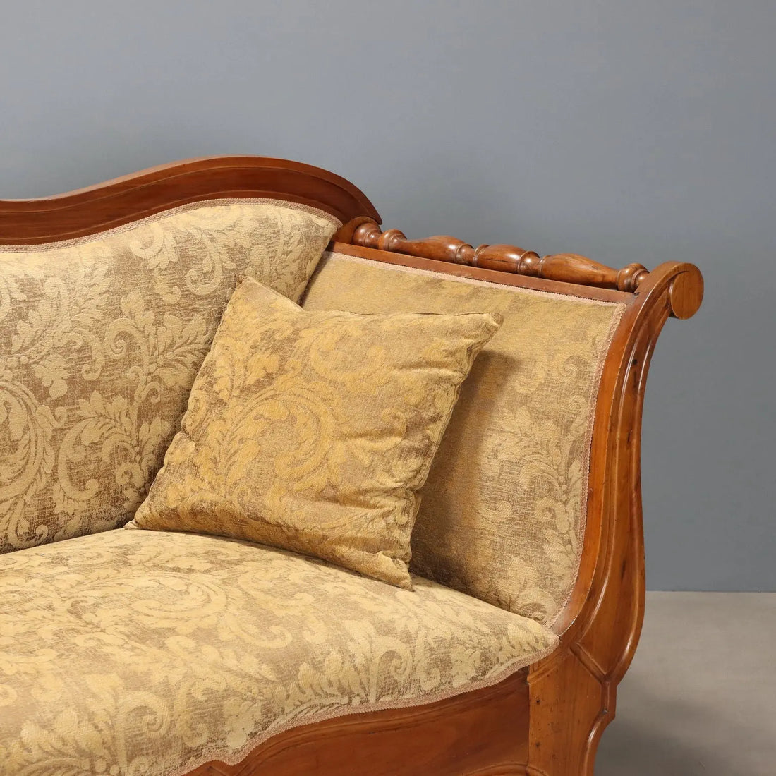 Antique Sofa Louis Philippe Walnut Fabric Italy XIX Century - Italy, XIX Century | Antiques | Seating