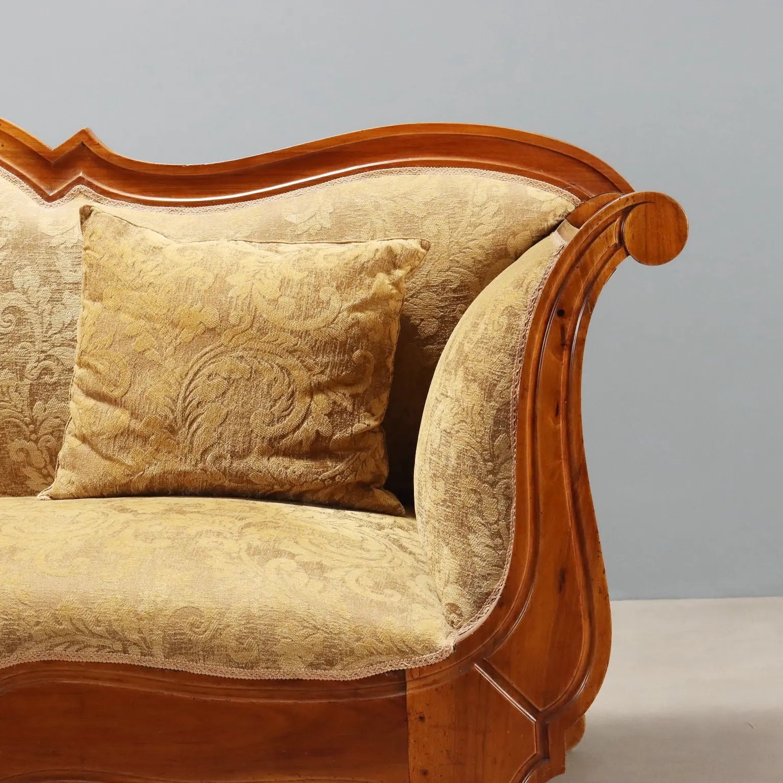 Antique Sofa Louis Philippe Walnut Fabric Italy XIX Century - Italy, XIX Century | Antiques | Seating