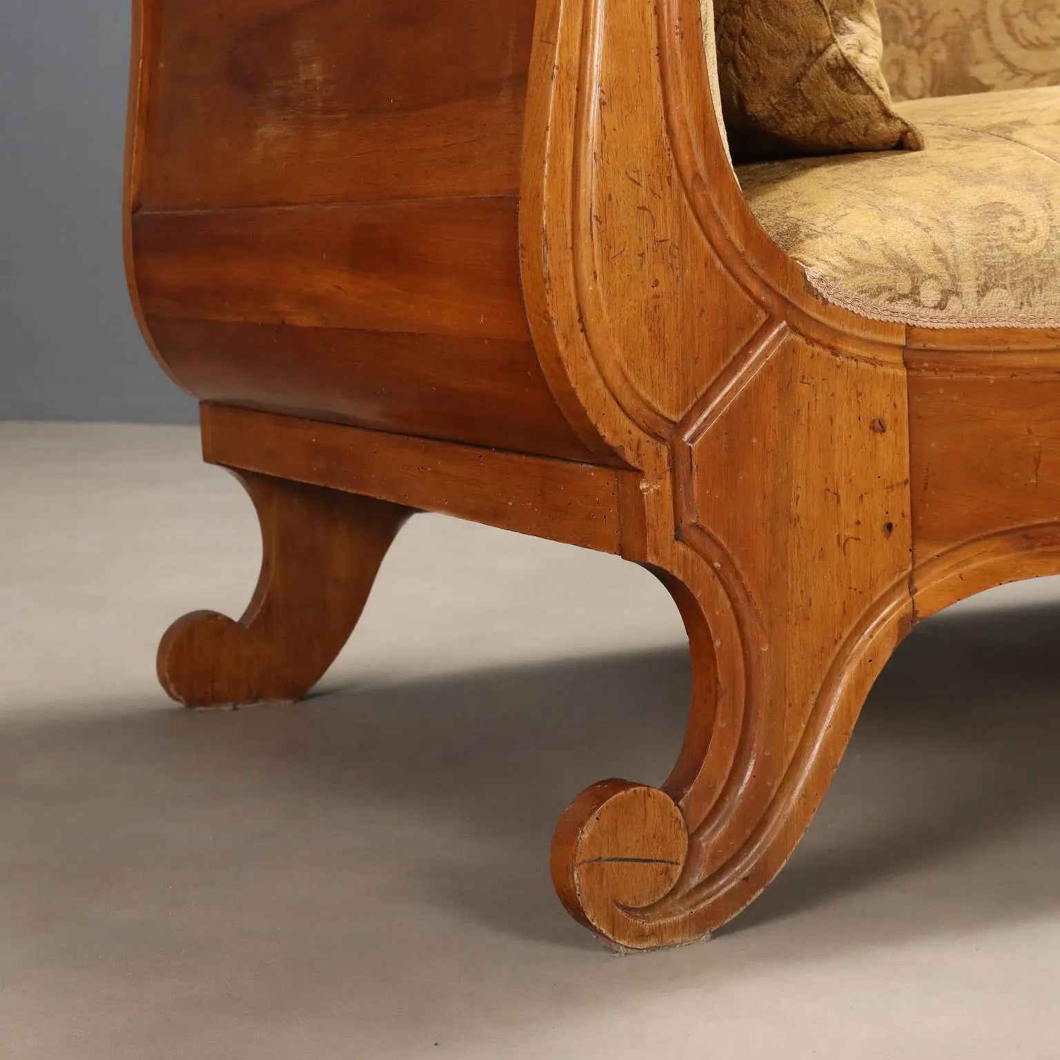 Antique Sofa Louis Philippe Walnut Fabric Italy XIX Century - Italy, XIX Century | Antiques | Seating