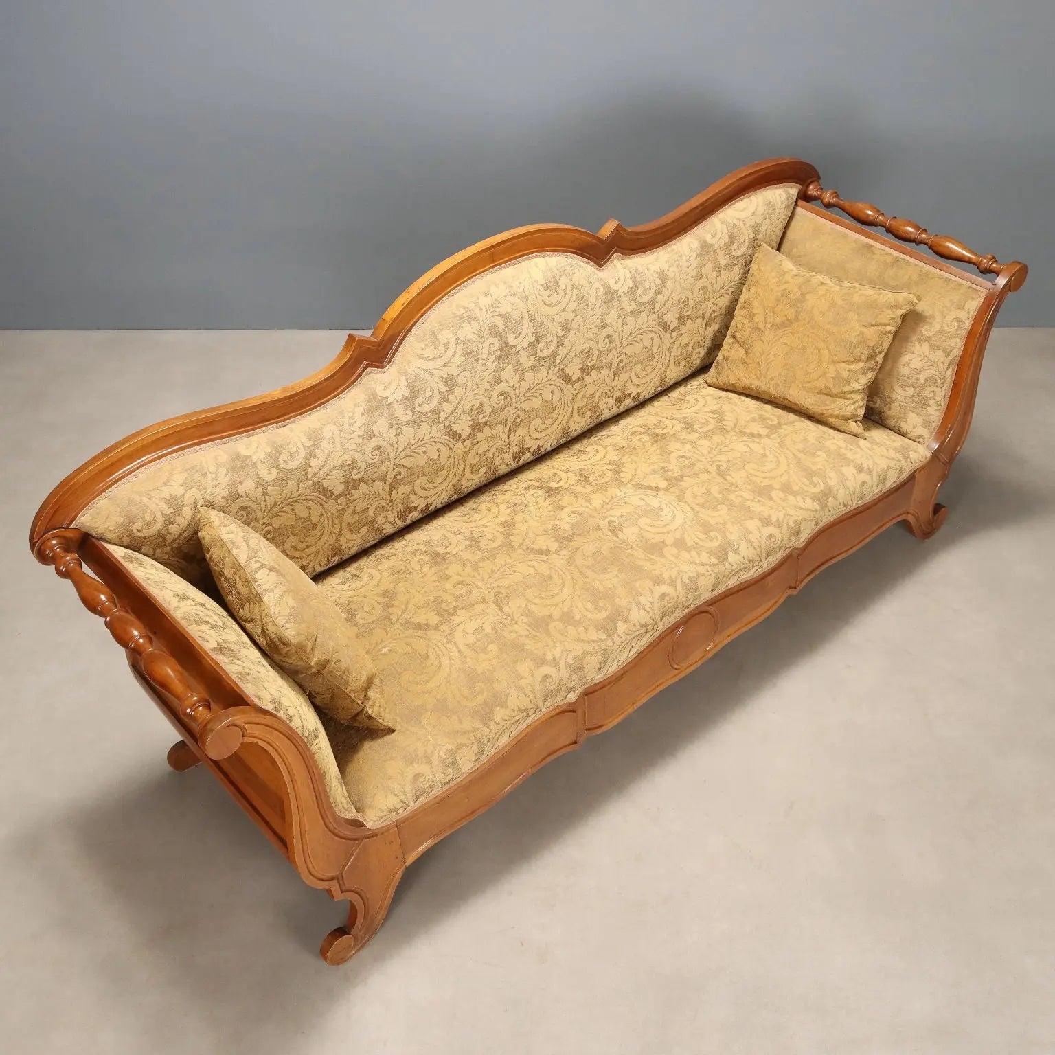 Antique Sofa Louis Philippe Walnut Fabric Italy XIX Century - Italy, XIX Century | Antiques | Seating
