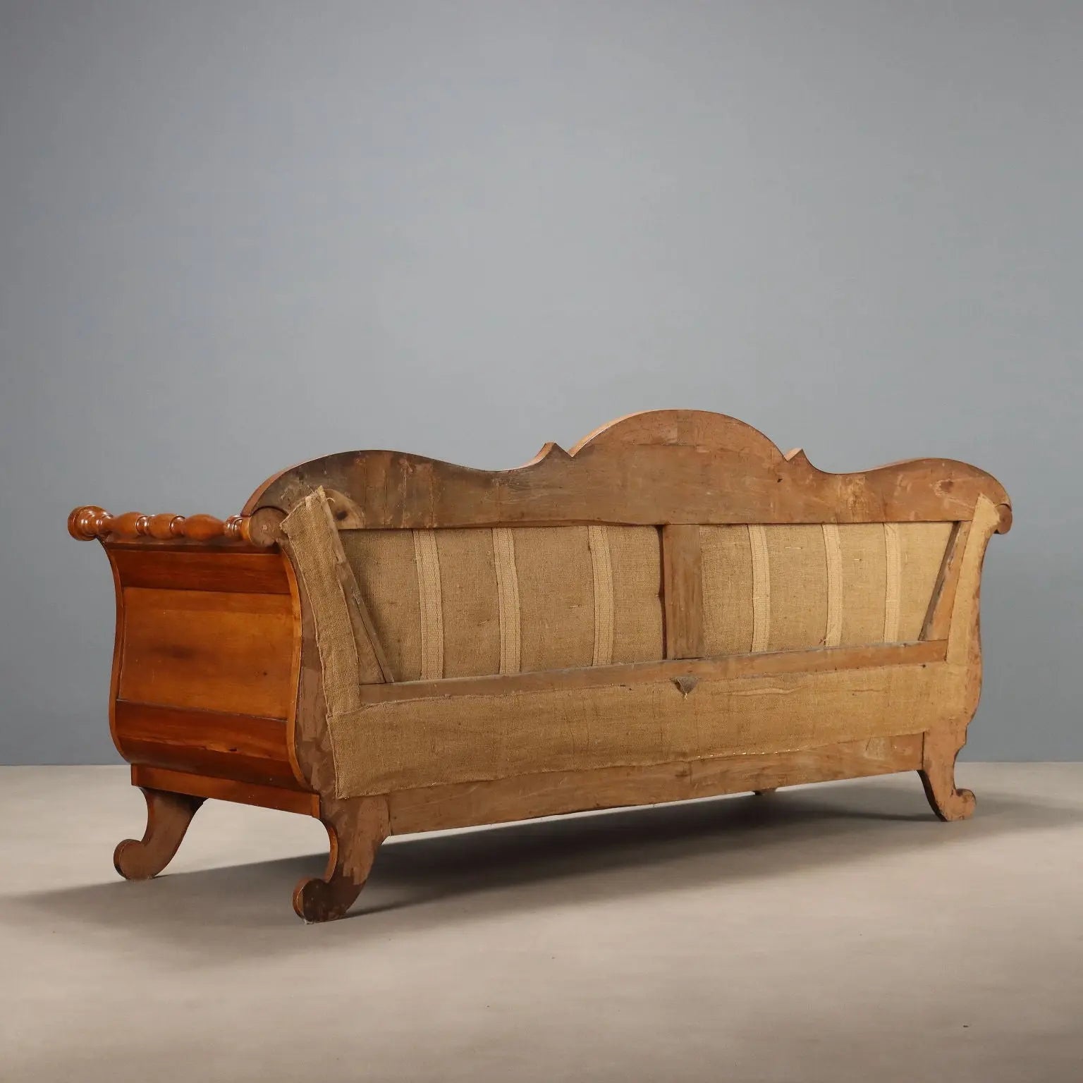 Antique Sofa Louis Philippe Walnut Fabric Italy XIX Century - Italy, XIX Century | Antiques | Seating