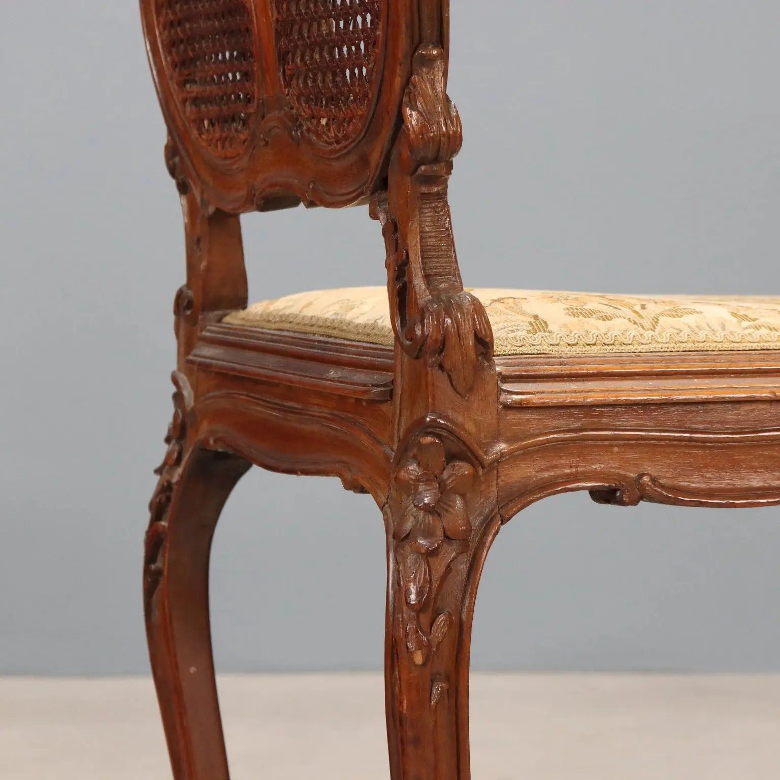 Antique Bench Baroque Style Walnut Fabric Italy XIX Century - Italy, Late XIX Century | Antiques | Seating